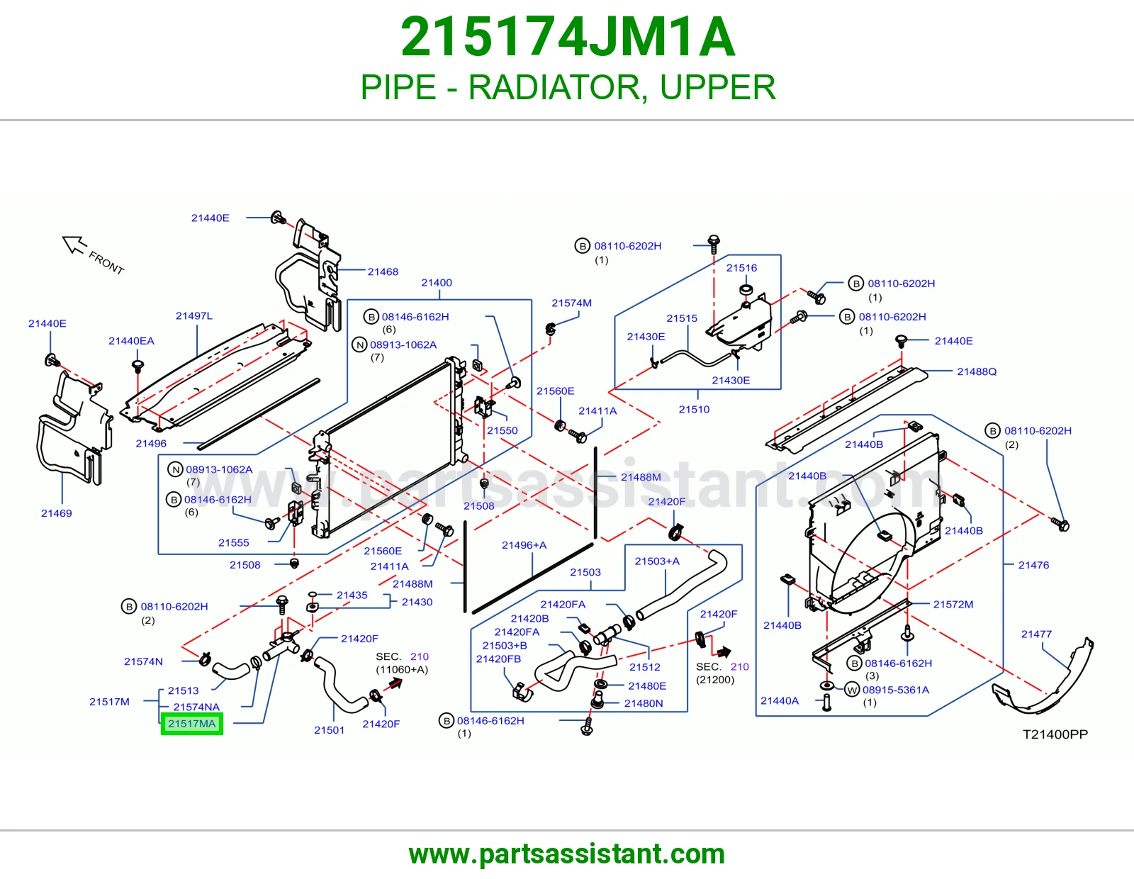 ماسورة رديتر فوق 215174JM1A