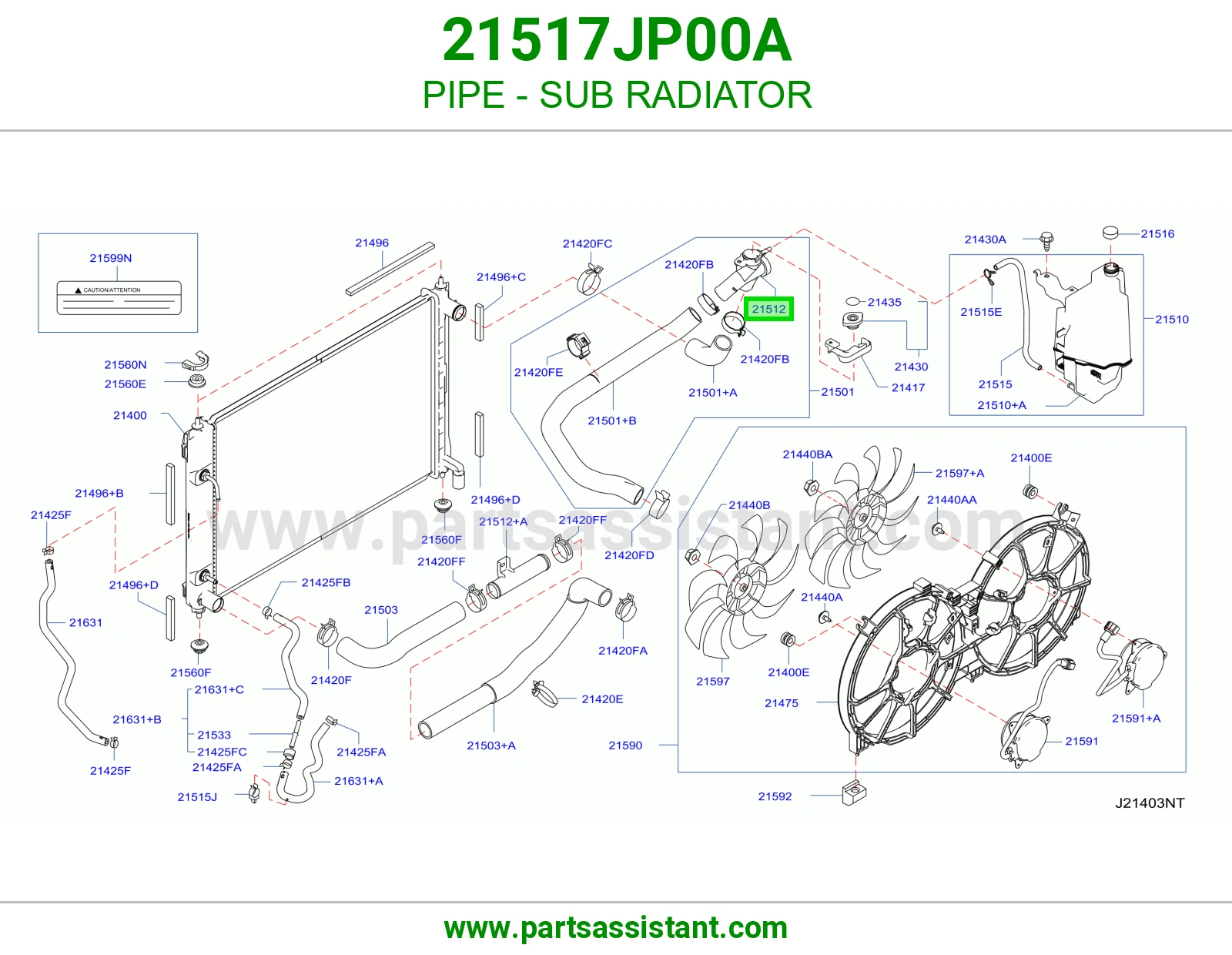 قاعده غطا رديتر 21517JP00A