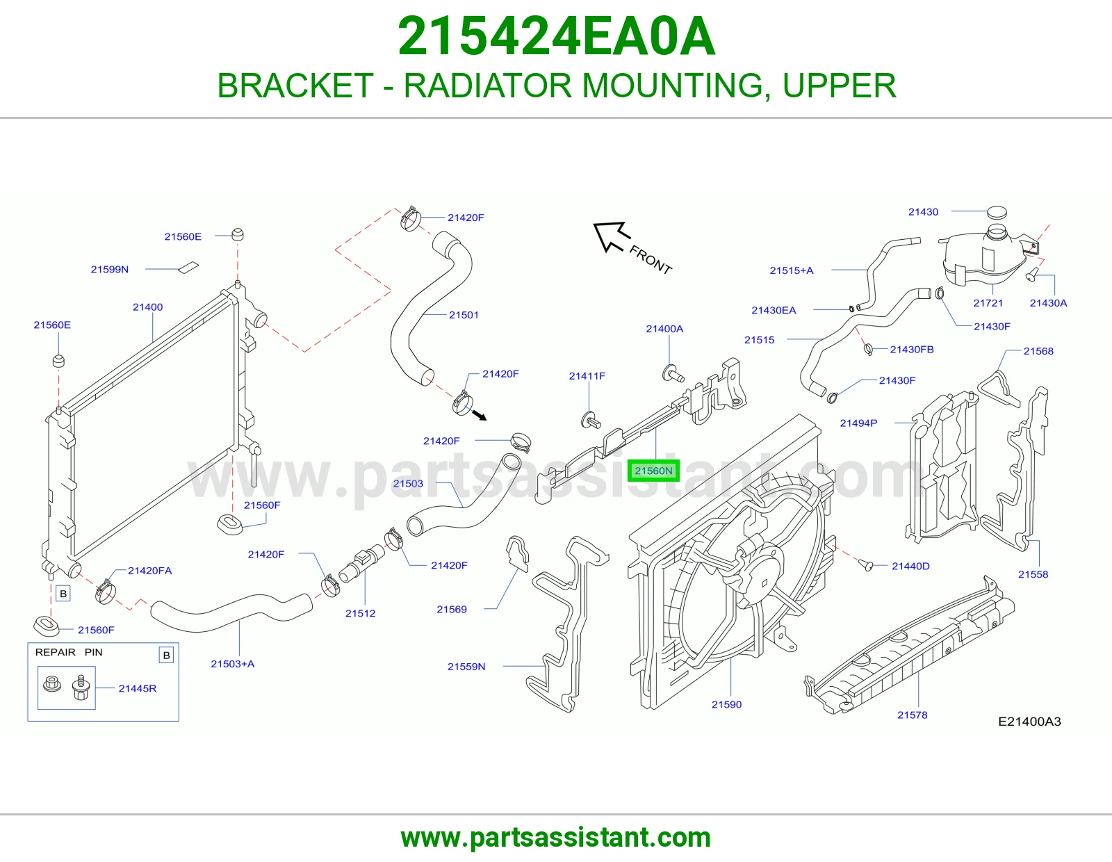 ربل كرسي رديتر ماء فوق 215424EA0A