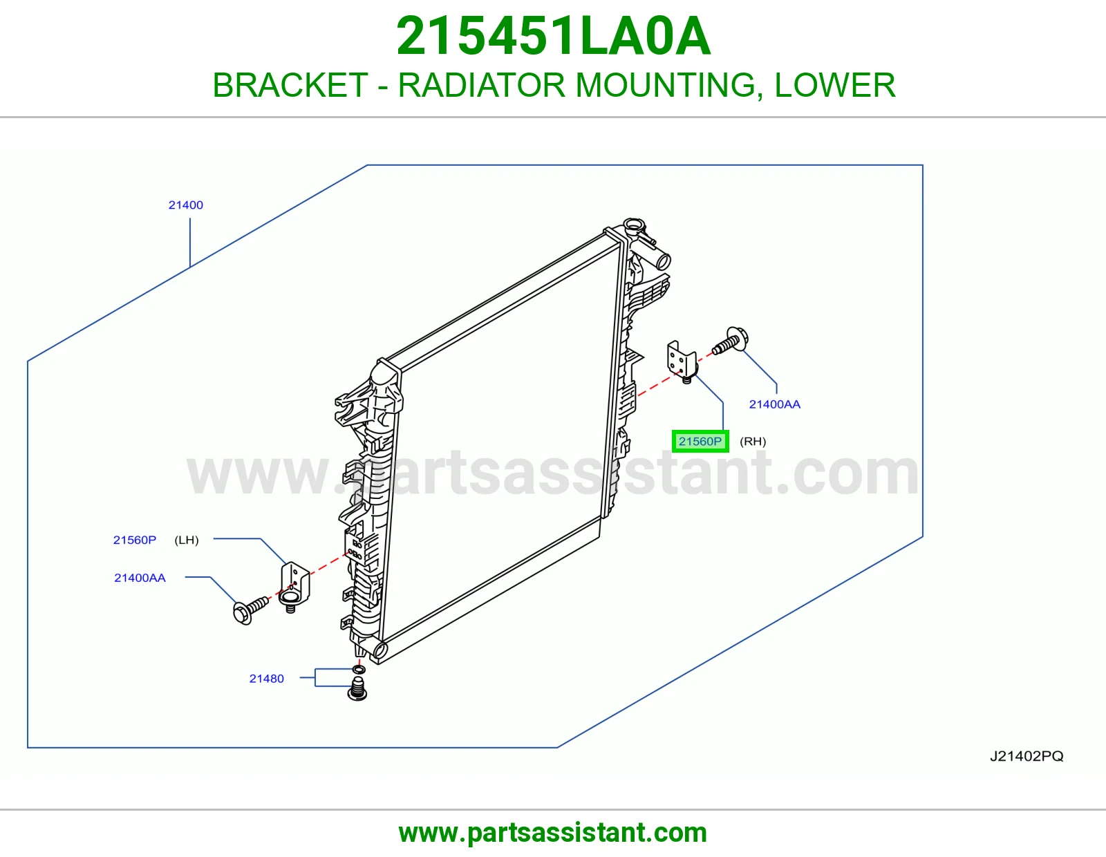 ربل كرسي رديتر ماء تحت 215451LA0A