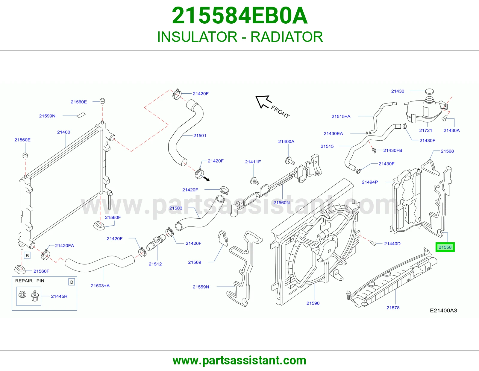 عازل رديتر 215584EB0A