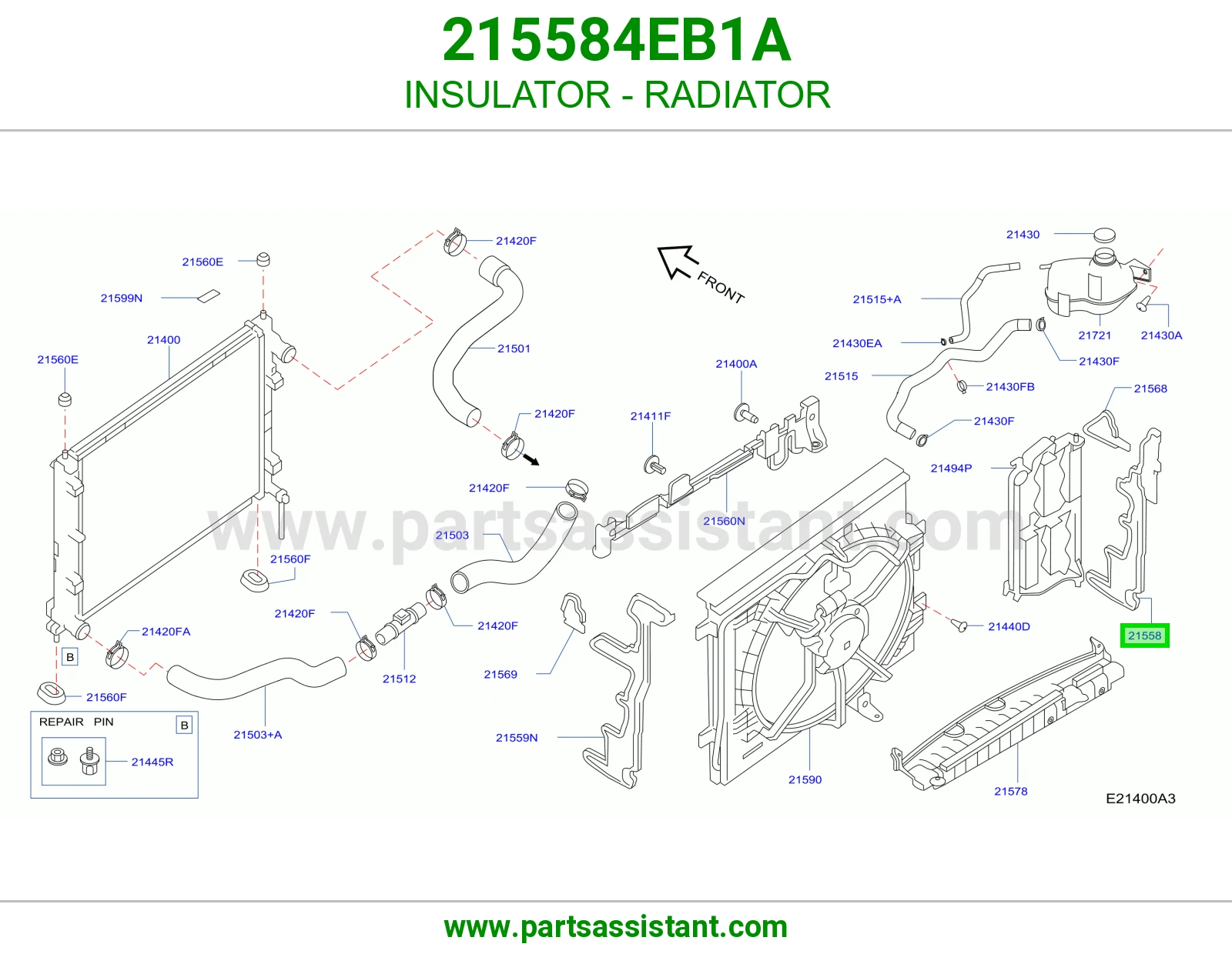 عازل رديتر 215584EB1A