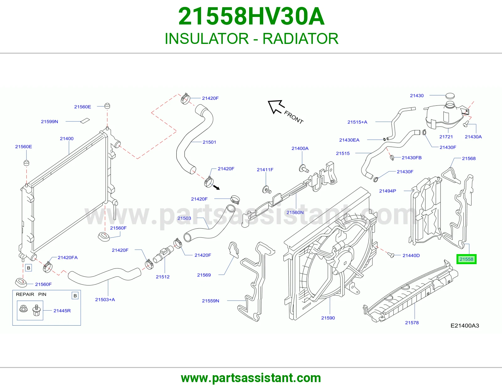 عازل رديتر 21558HV30A