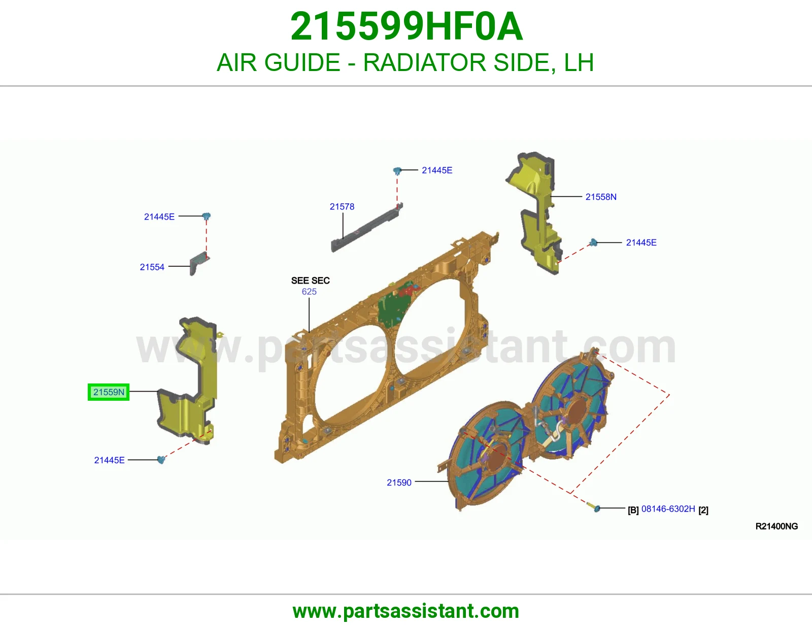 مجرى هوا جهة رديتر يسار 215599HF0A