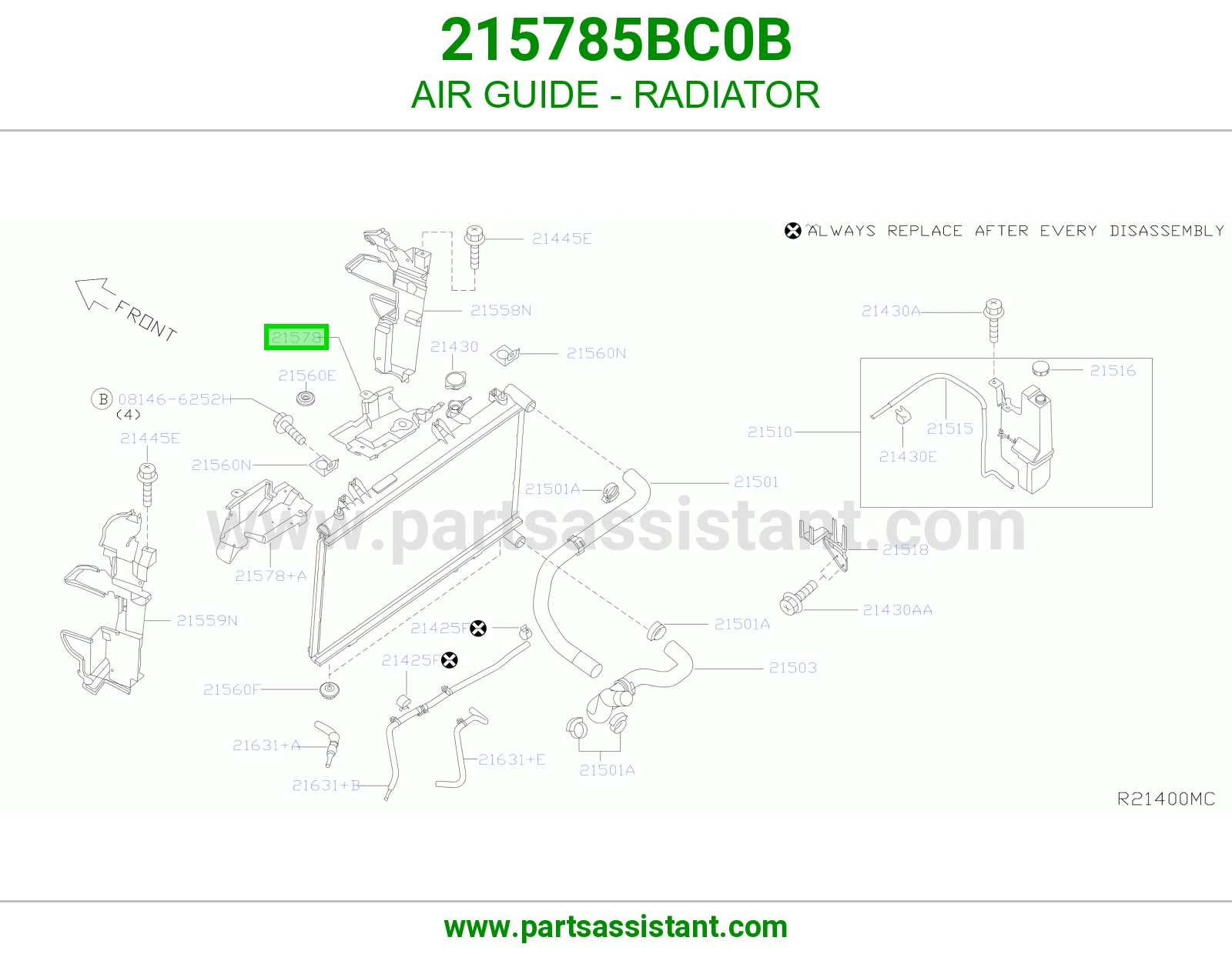 بلاستيك هواء رديتر 215785BC0B