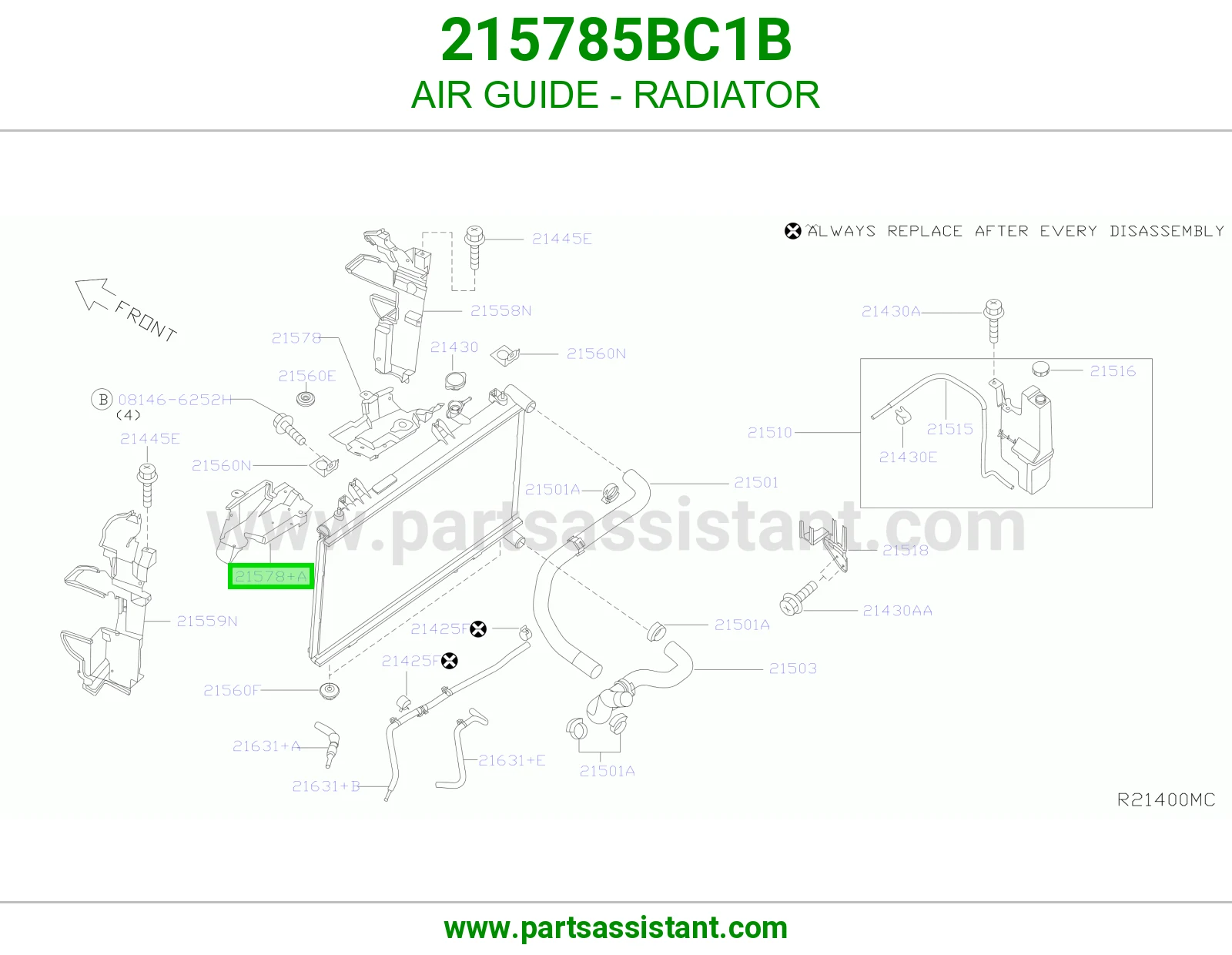 بلاستيك هواء رديتر 215785BC1B