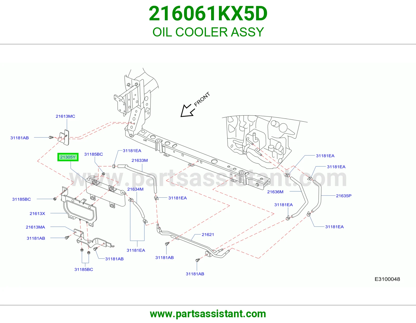 مبرد زيت مكينه 216061KX5D