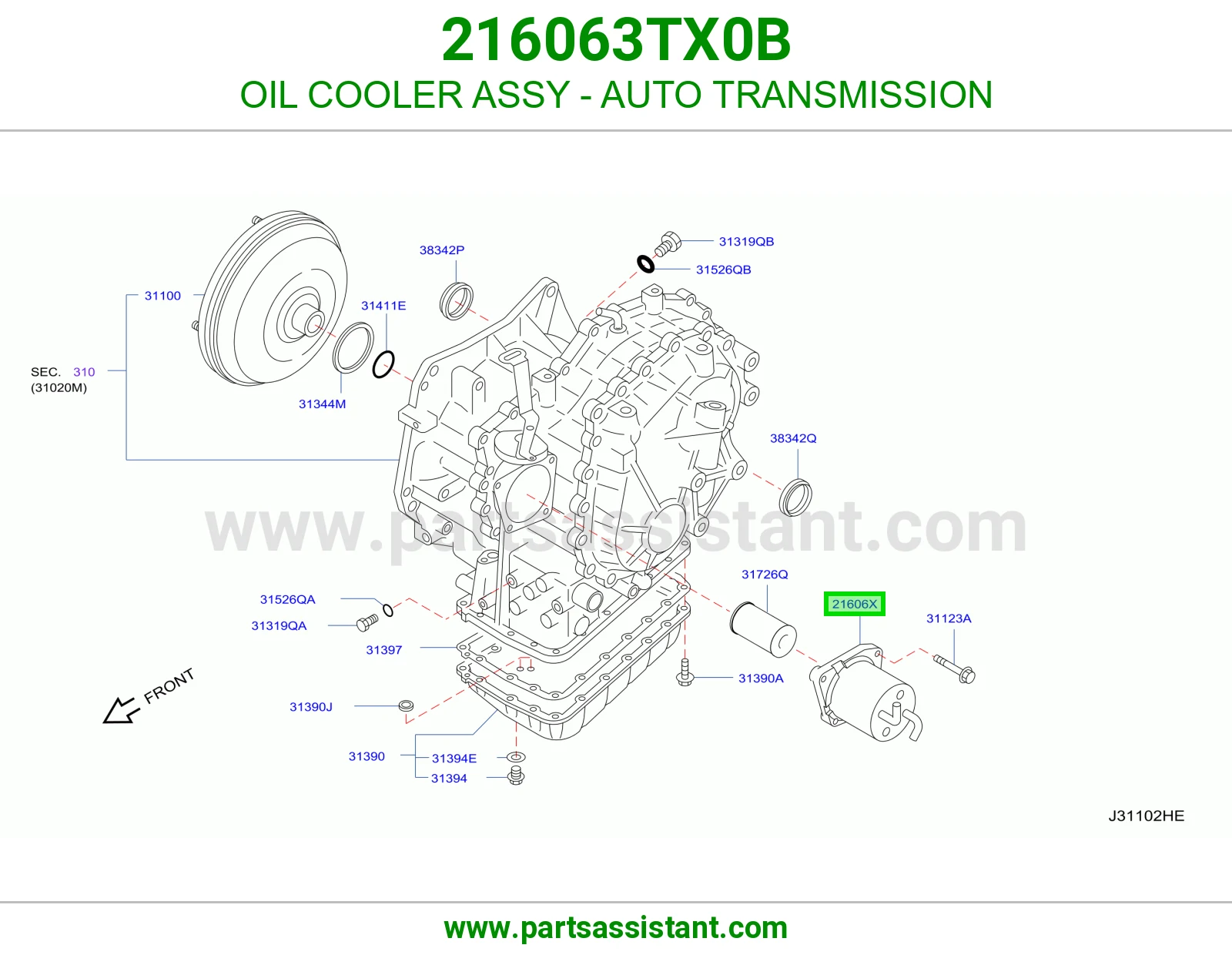 مبرد زيت قير 216063TX0B