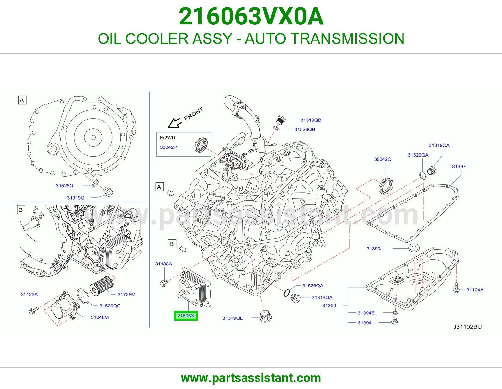 مبرد زيت قير 216063VX0A