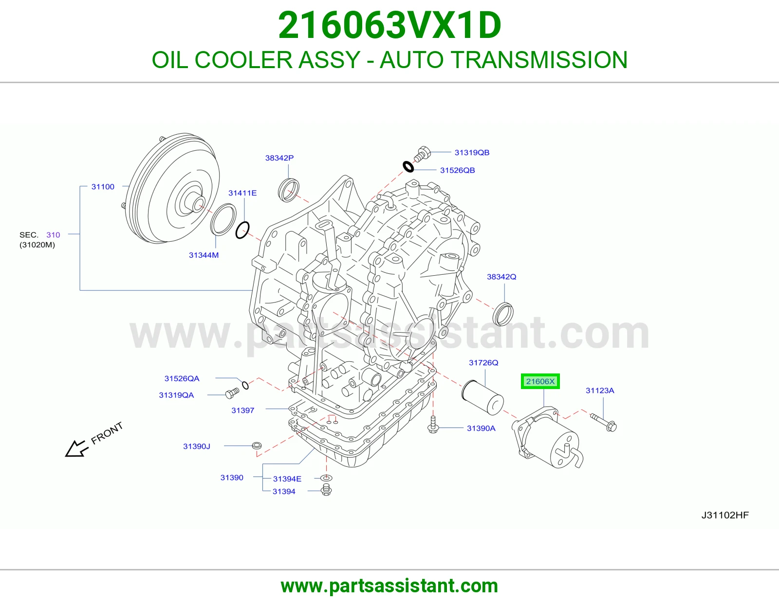 مبرد زيت قير 216063VX1D