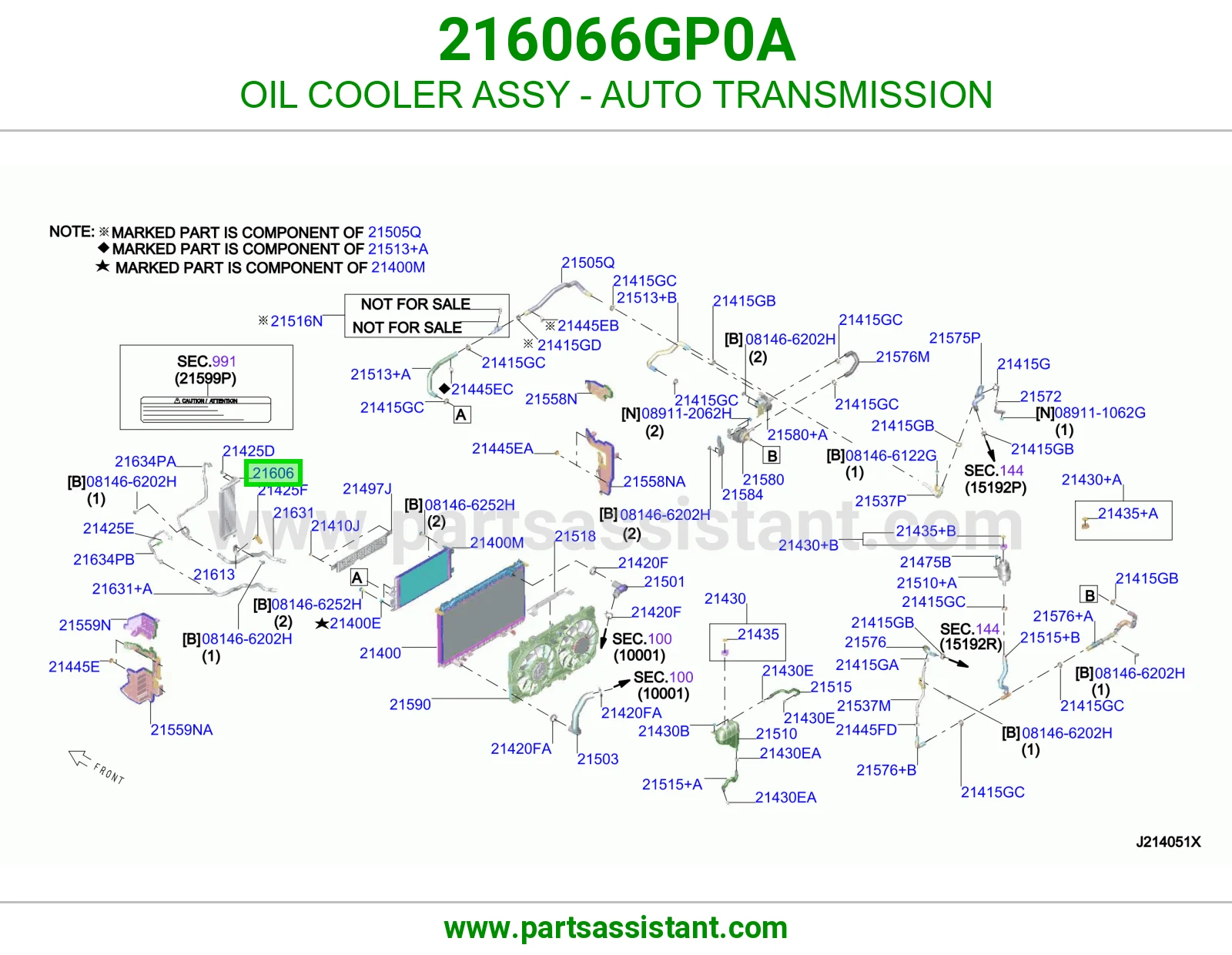 مبرد زيت قير 216066GP0A