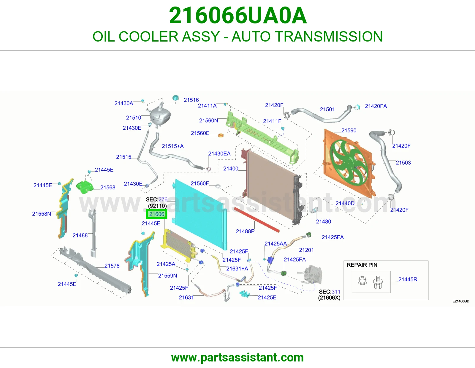 مبرد زيت قير 216066UA0A