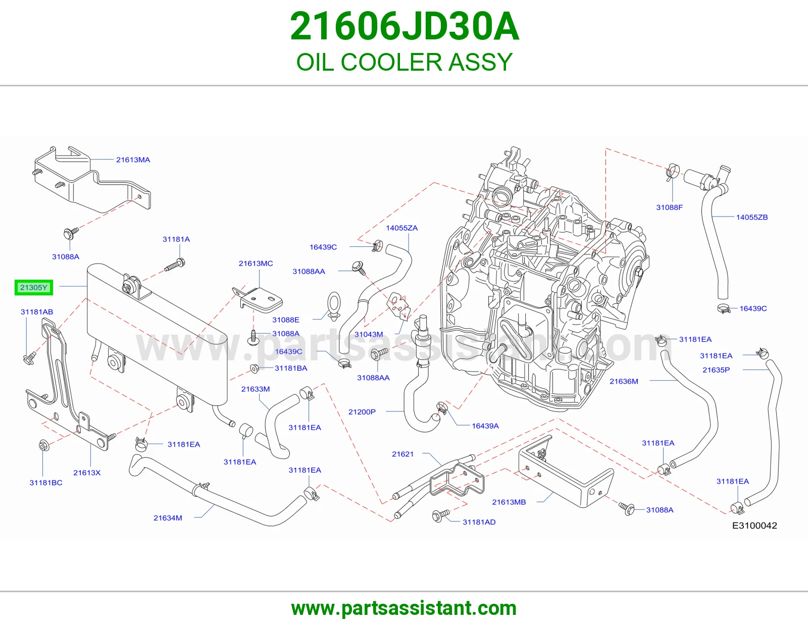 مبرد زيت مكينه 21606JD30A