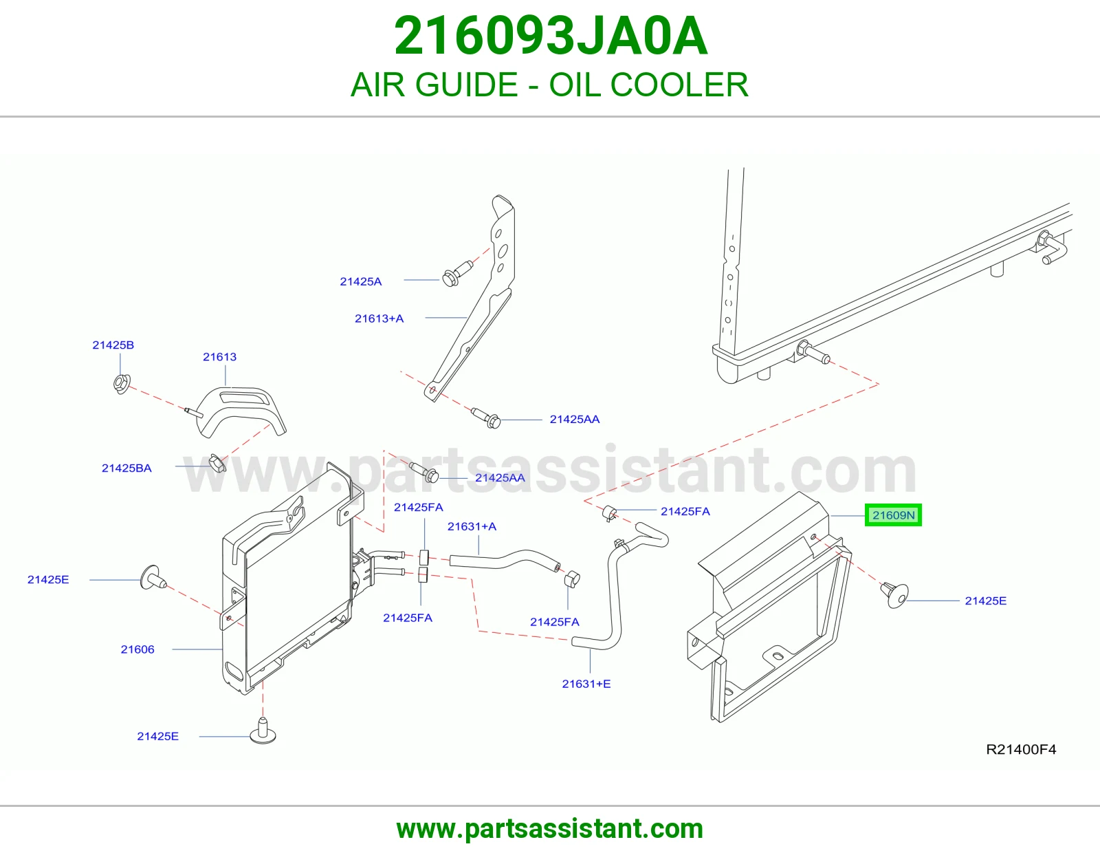 بلاستيك هواء مبرد زيت 216093JA0A