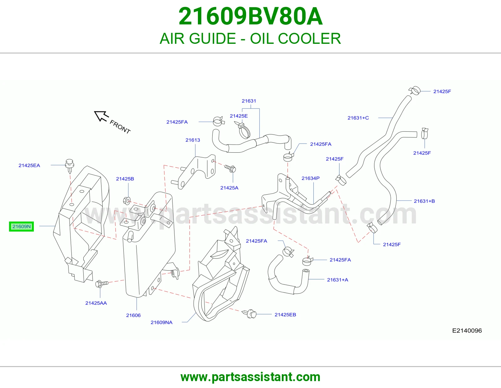 بلاستيك هواء مبرد زيت 21609BV80A