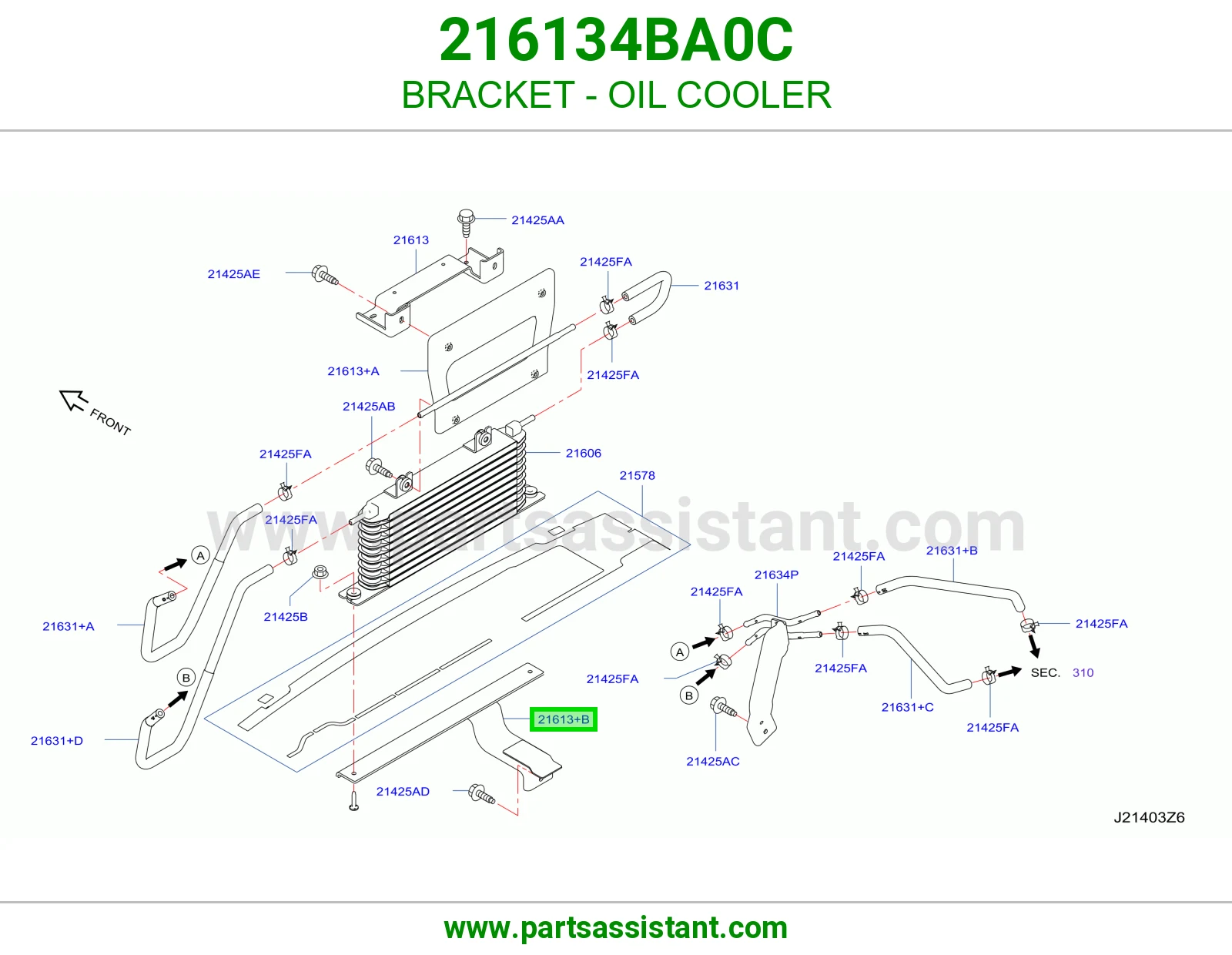 قاعده مبرد سيفون زيت 216134BA0C