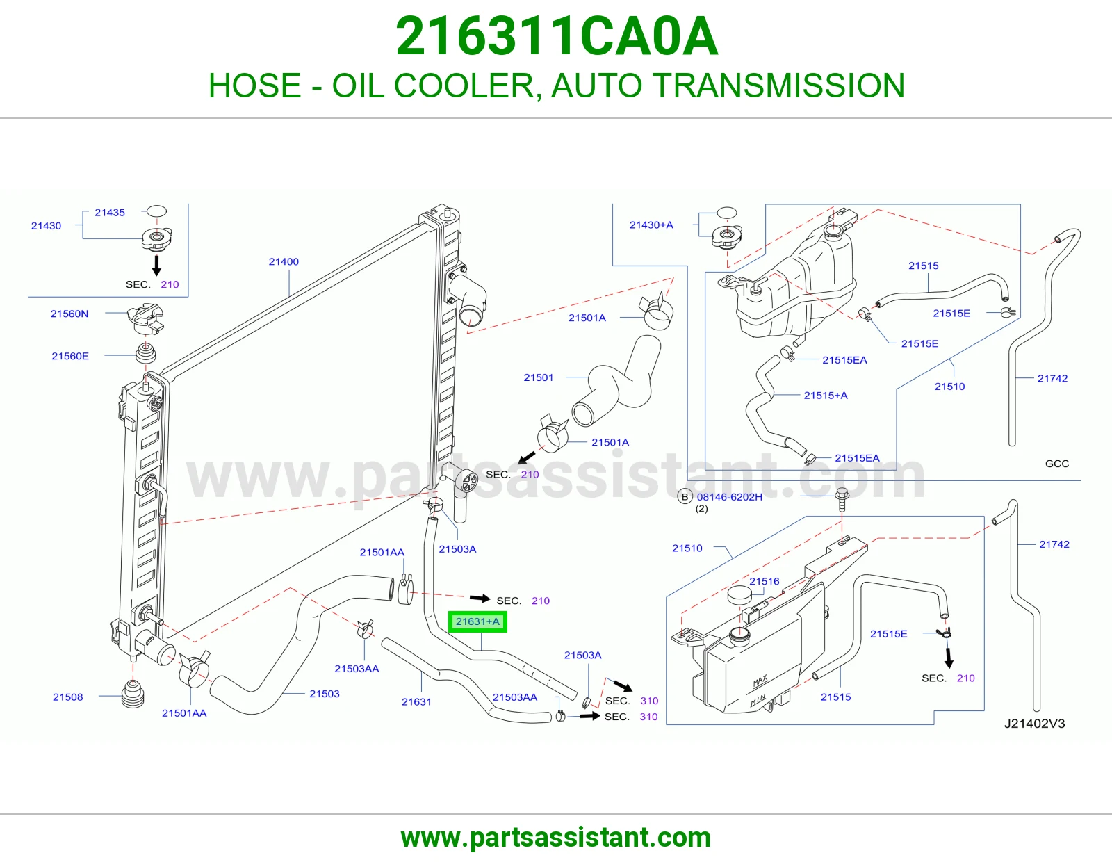 لي مبرد زيت قير أوتوماتيك 216311CA0A