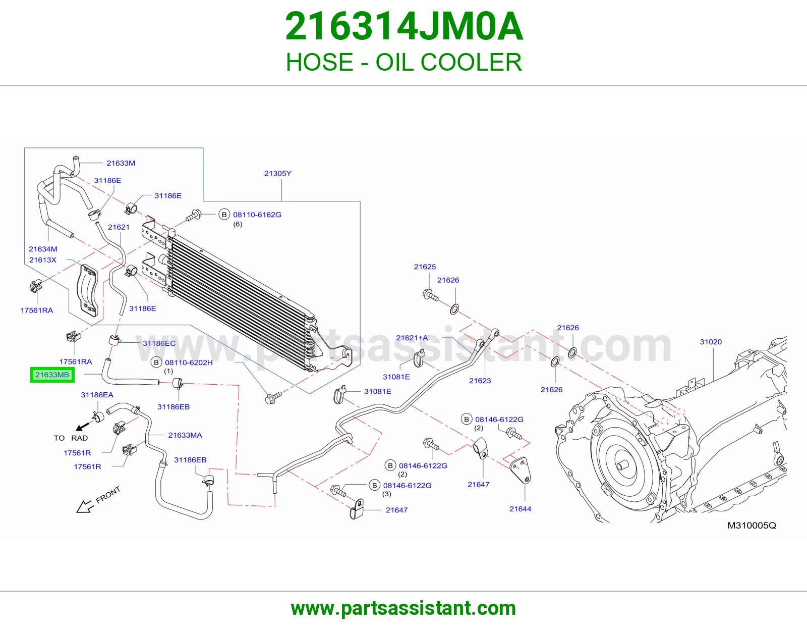 لي مبرد زيت 216314JM0A