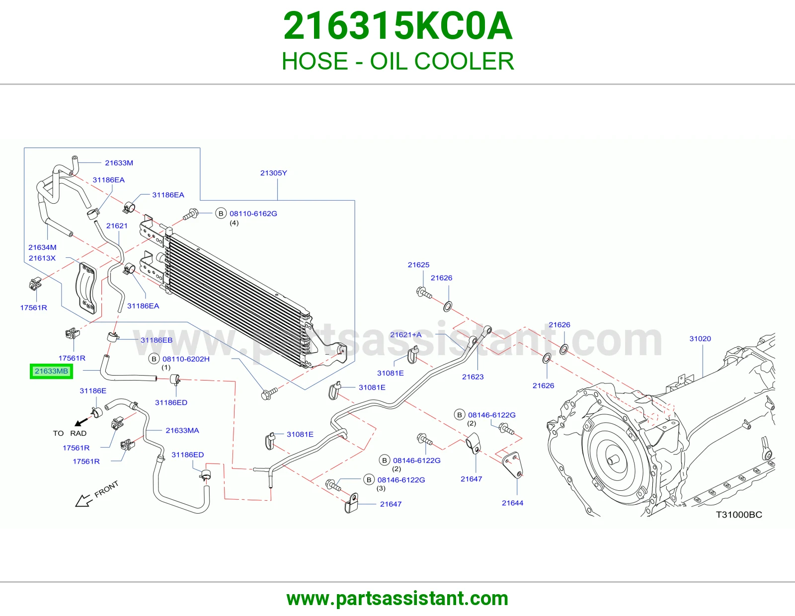 لي مبرد زيت 216315KC0A