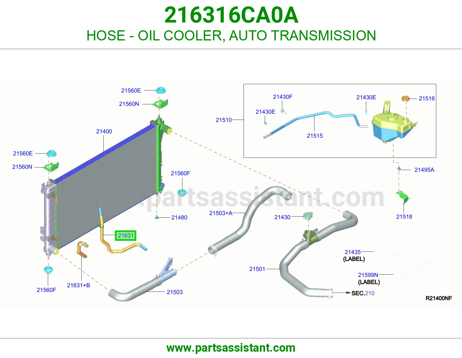 لي مبرد زيت قير أوتوماتيك 216316CA0A