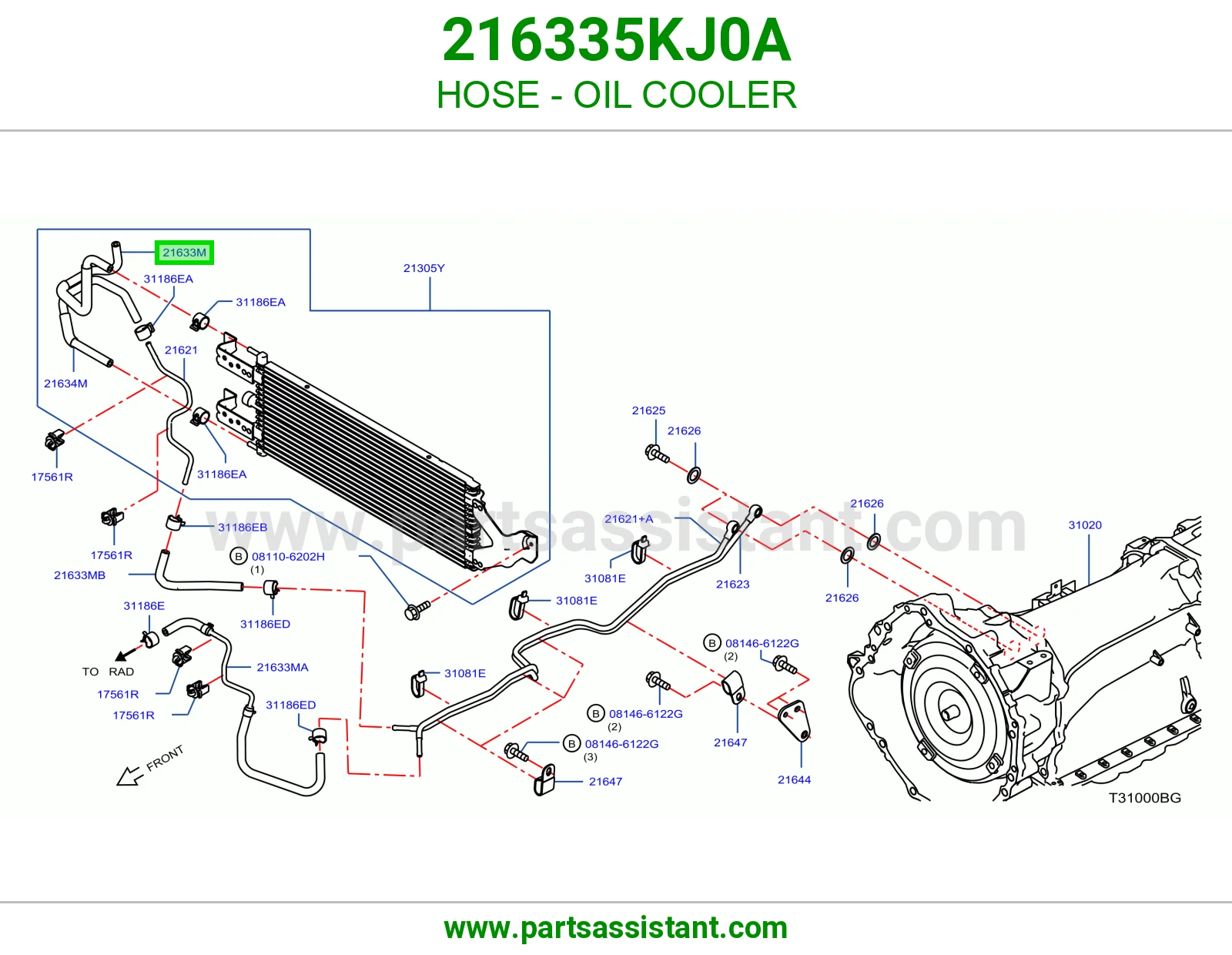 لي مبرد زيت 216335KJ0A