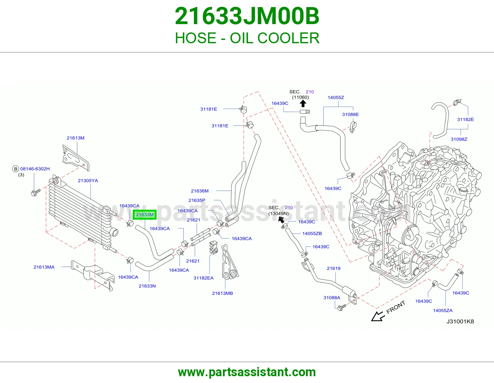 لي مبرد زيت 21633JM00B