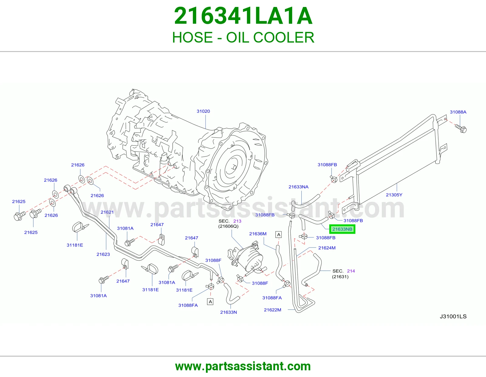 لي مبرد زيت 216341LA1A