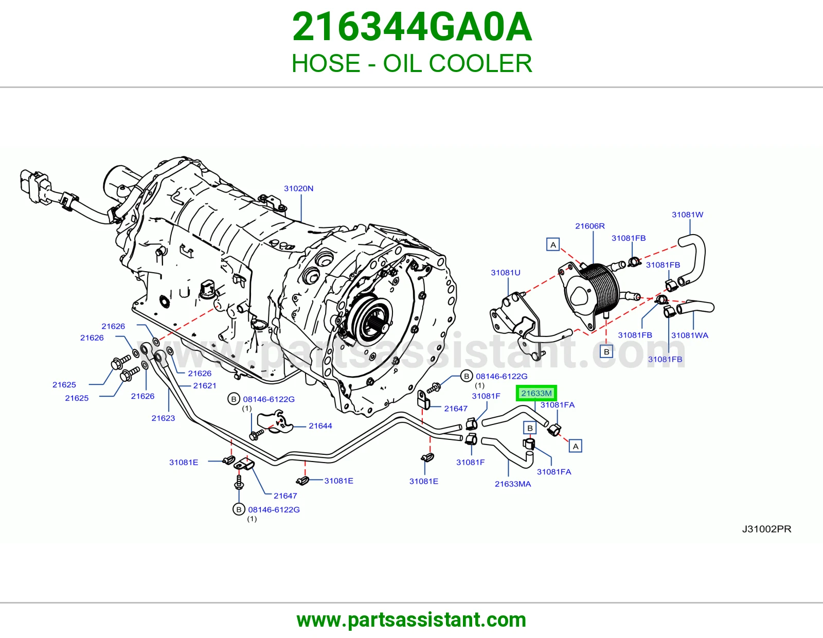 لي مبرد زيت 216344GA0A