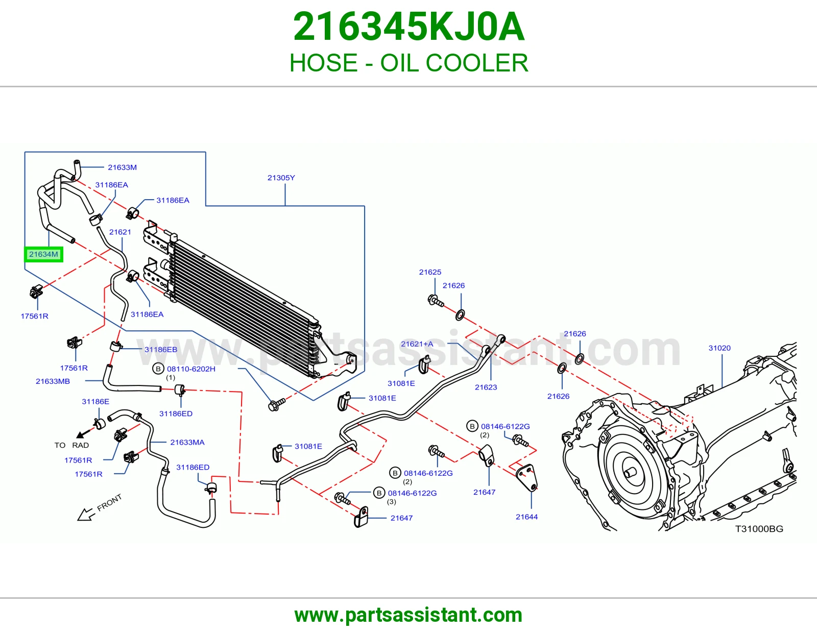 لي مبرد زيت 216345KJ0A