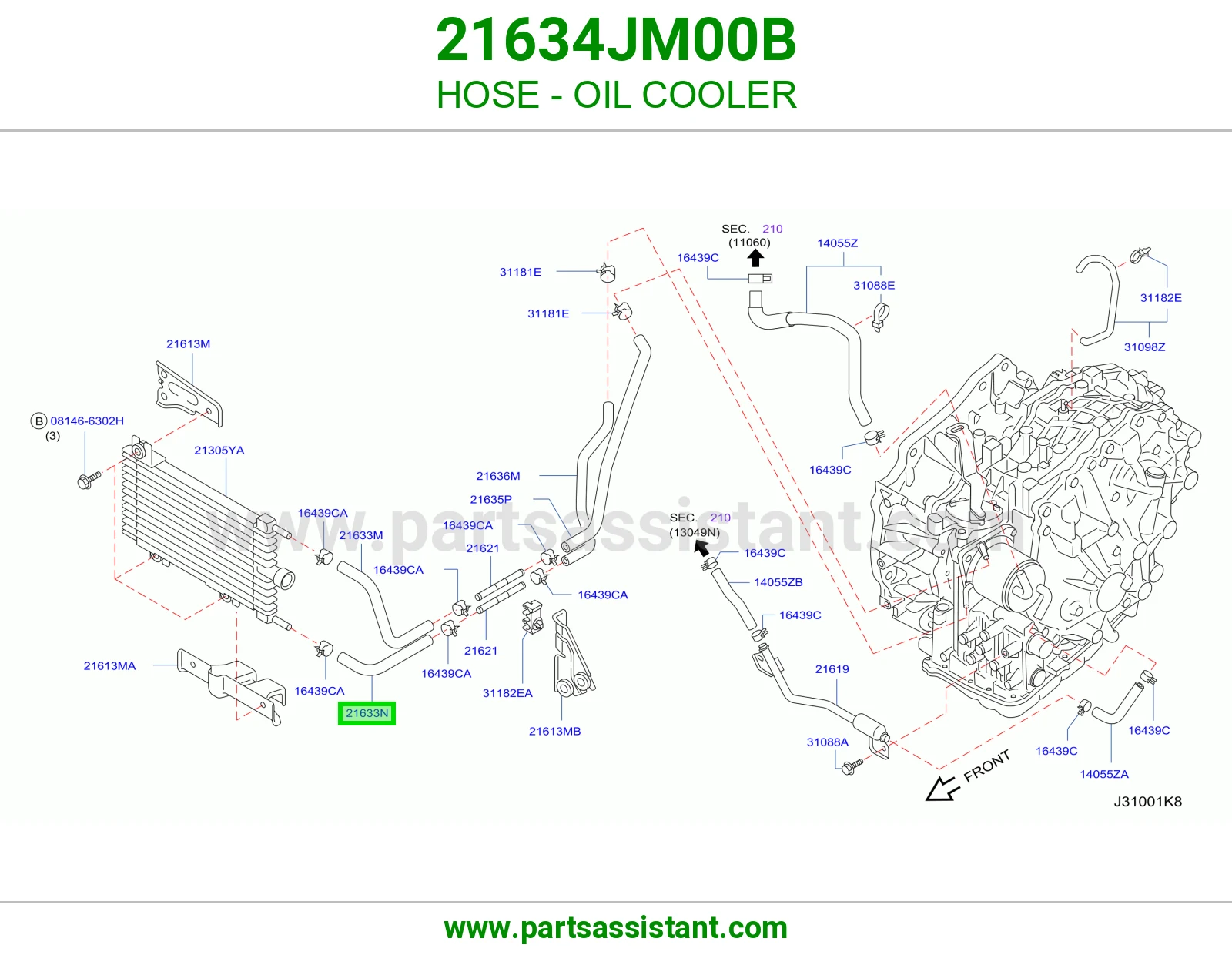 لي مبرد زيت 21634JM00B