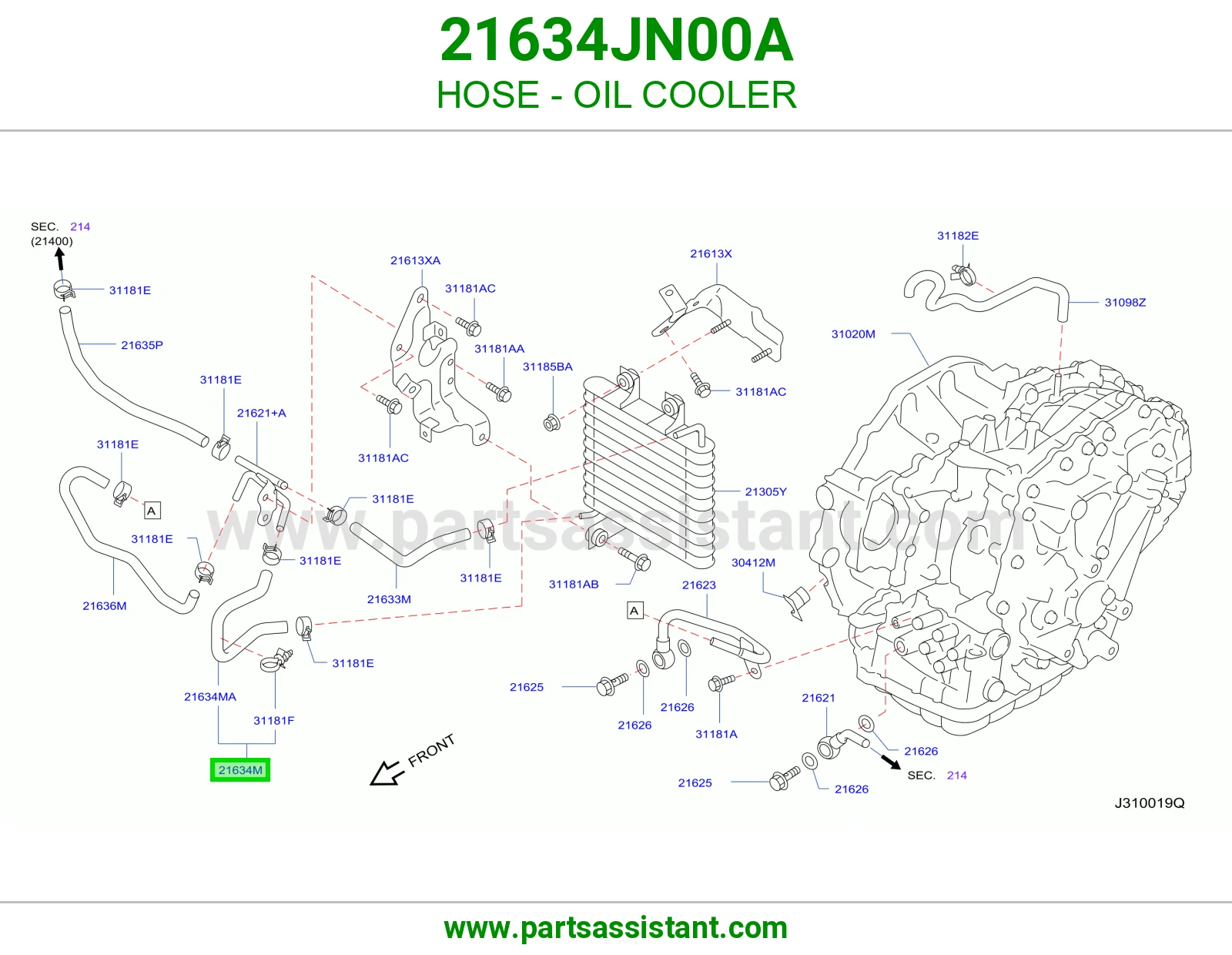 لي مبرد زيت 21634JN00A