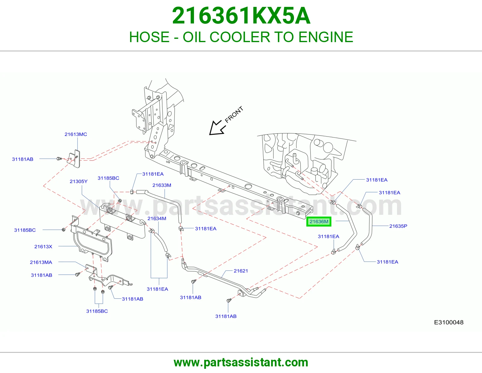 لي بين مبرد الزيت والمكينة 216361KX5A