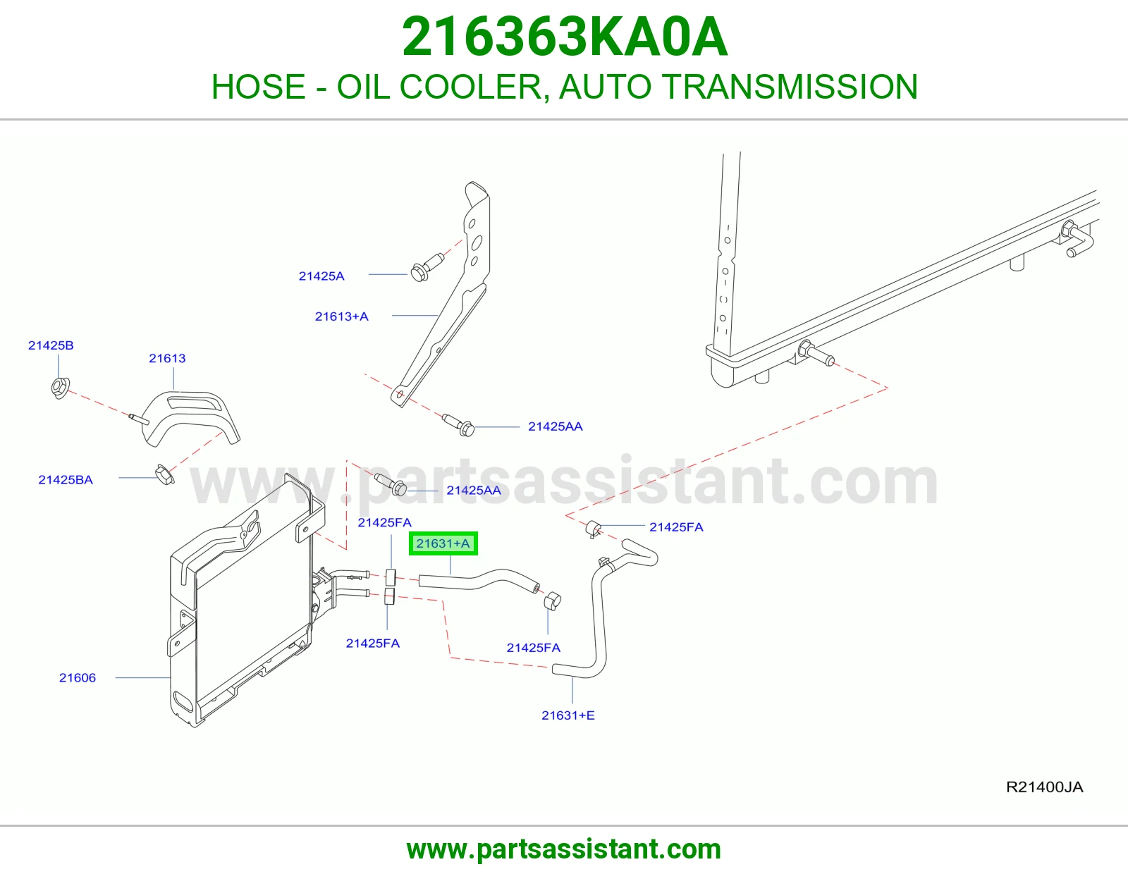 لي مبرد زيت قير أوتوماتيك 216363KA0A
