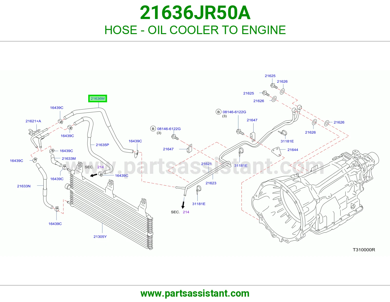 لي بين مبرد الزيت والمكينة 21636JR50A