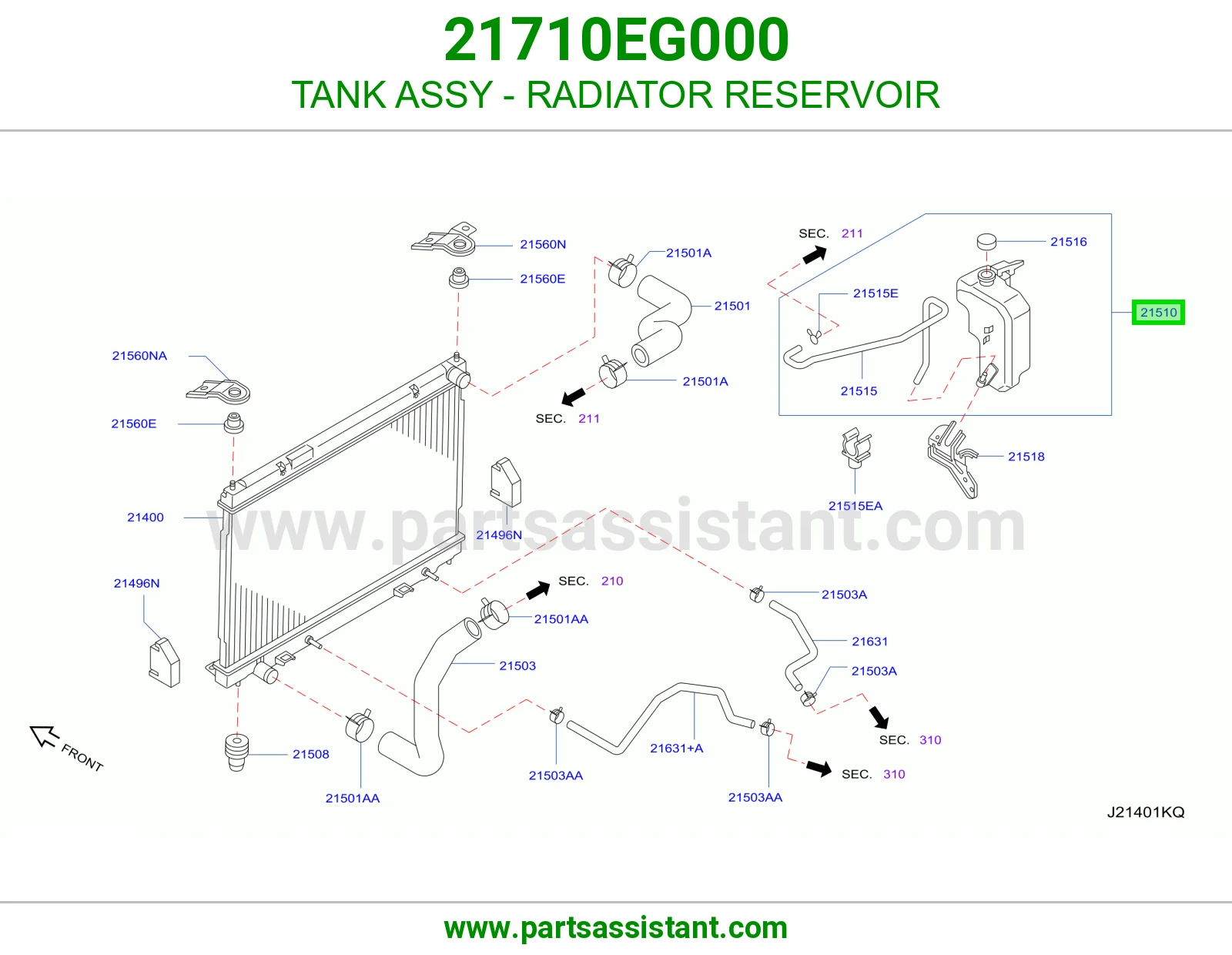 TANK ASSY - RADIATOR RESERVOIR 21710EG000