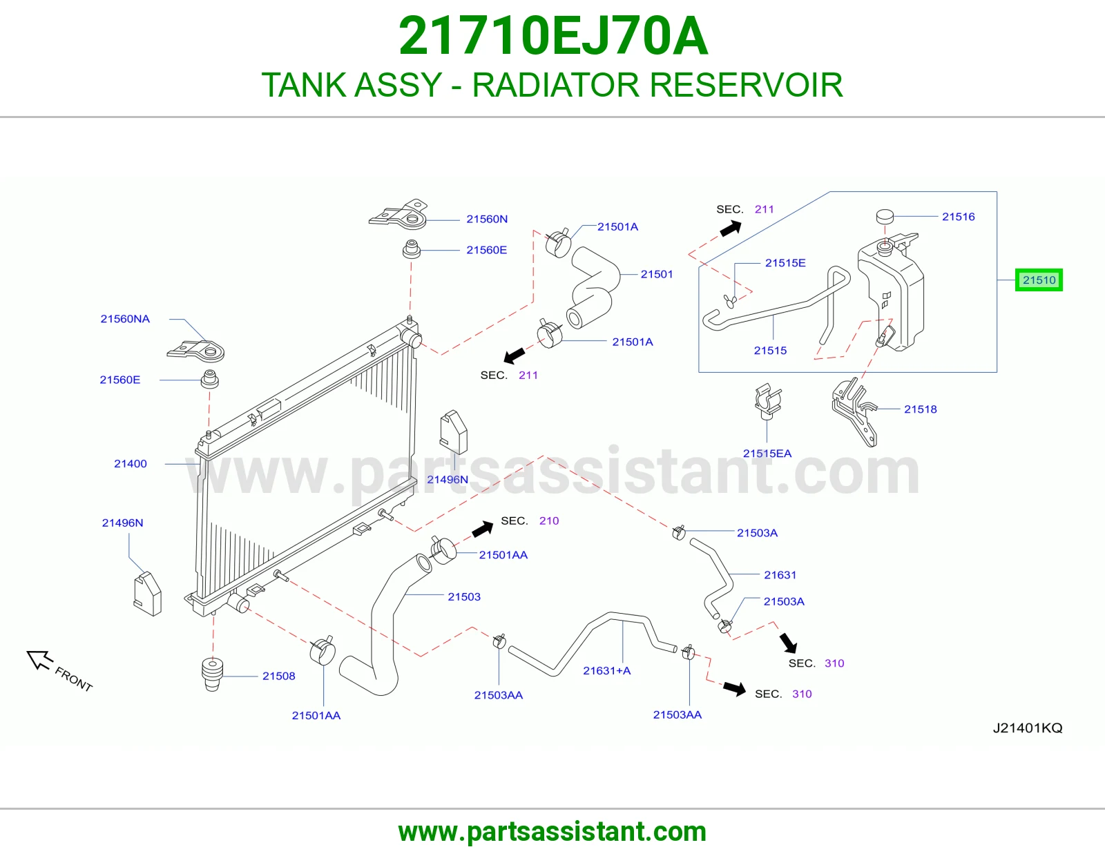 قربه رديتر ماء 21710EJ70A
