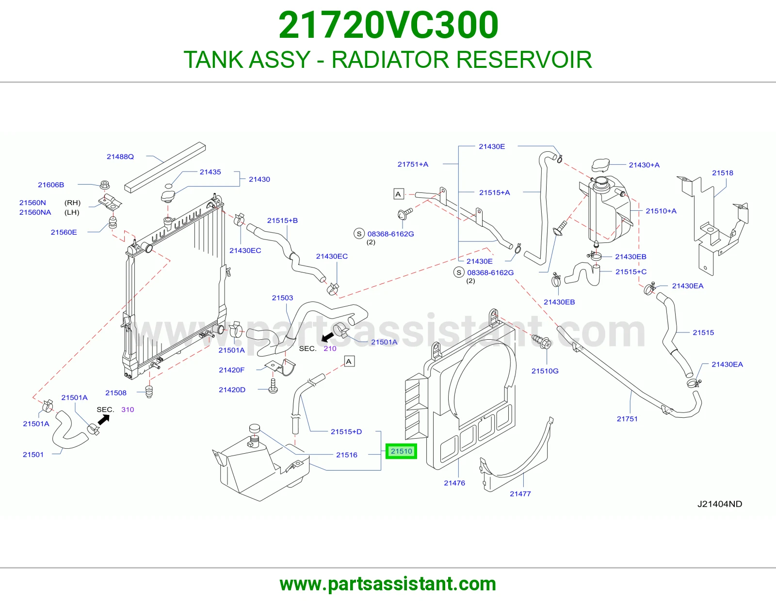 قربه رديتر ماء 21720VC300