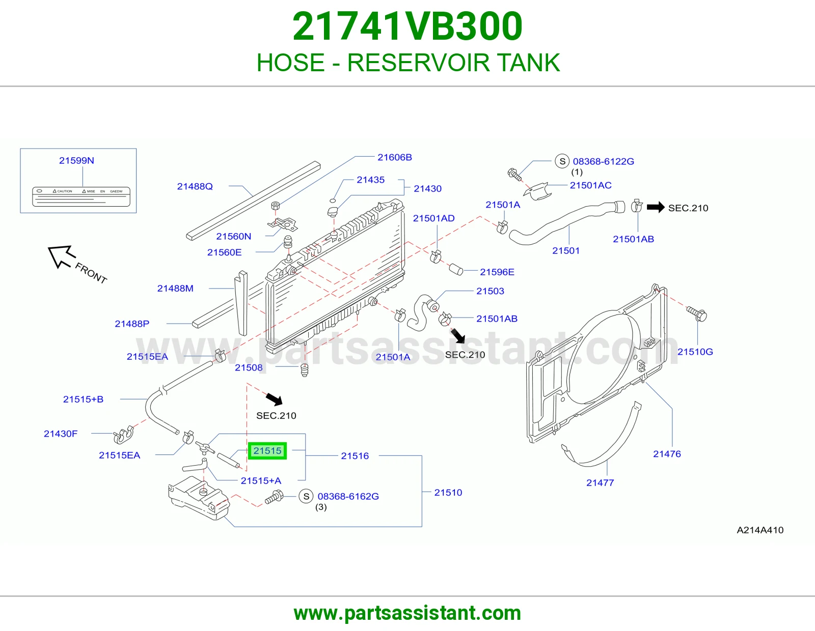 HOSE - RESERVOIR TANK 21741VB300