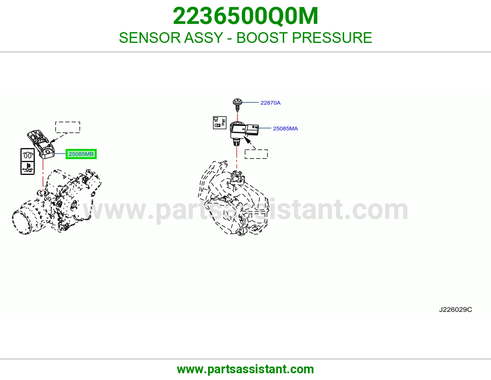 SENSOR ASSY - BOOST PRESSURE 2236500Q0M