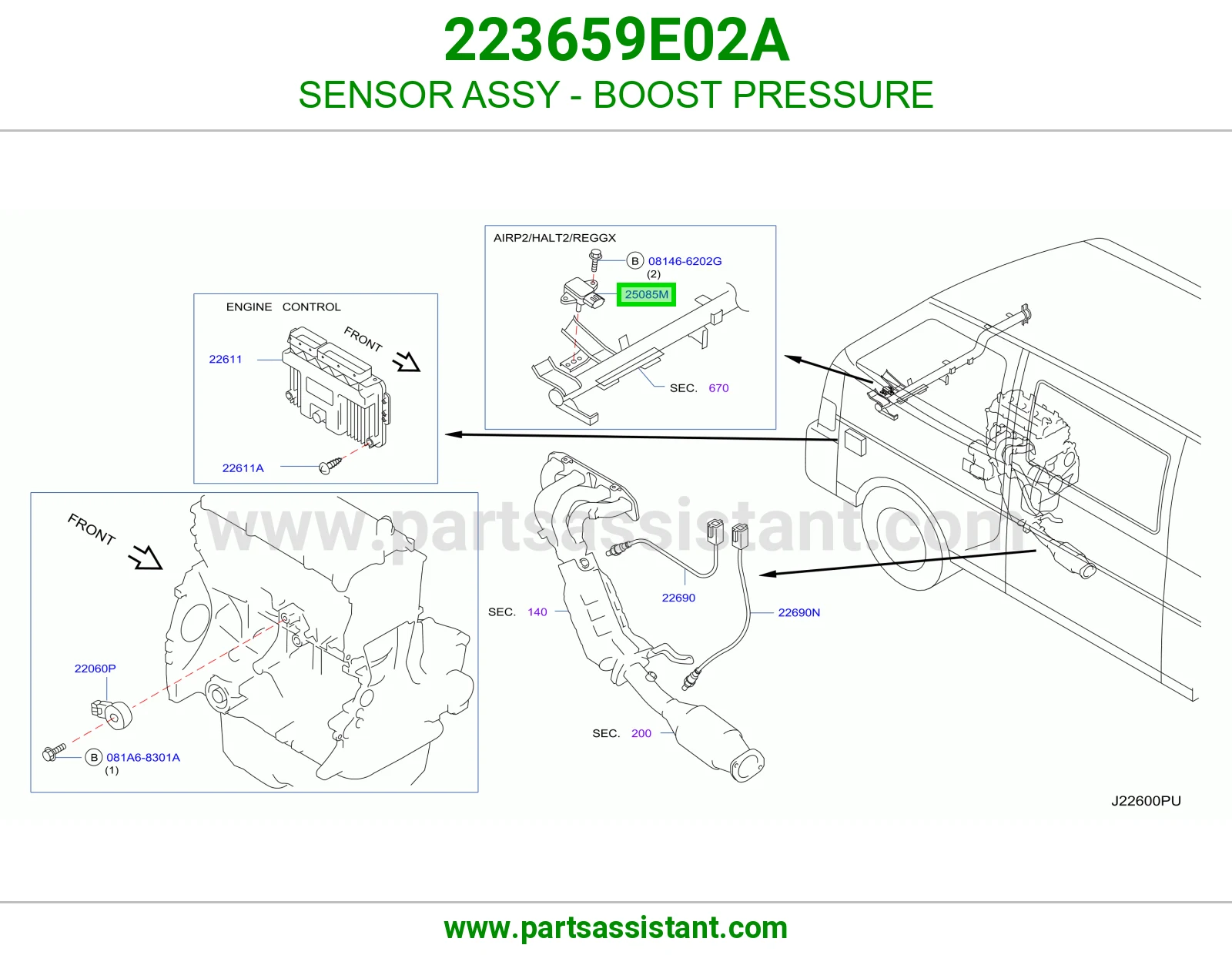 حساس ضغط طرمبه ديزل تيربو 223659E02A
