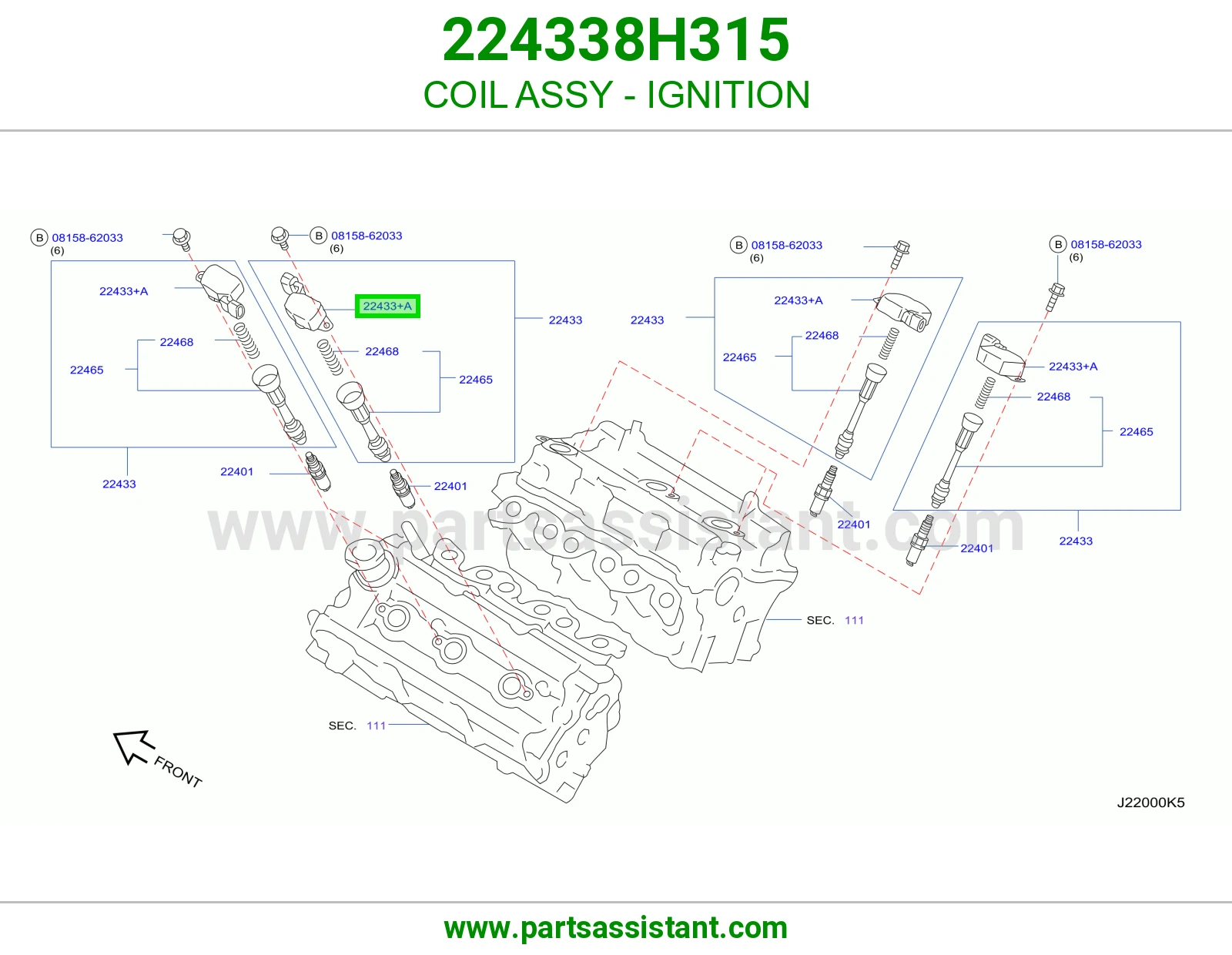 COIL ASSY - IGNITION 224338H315