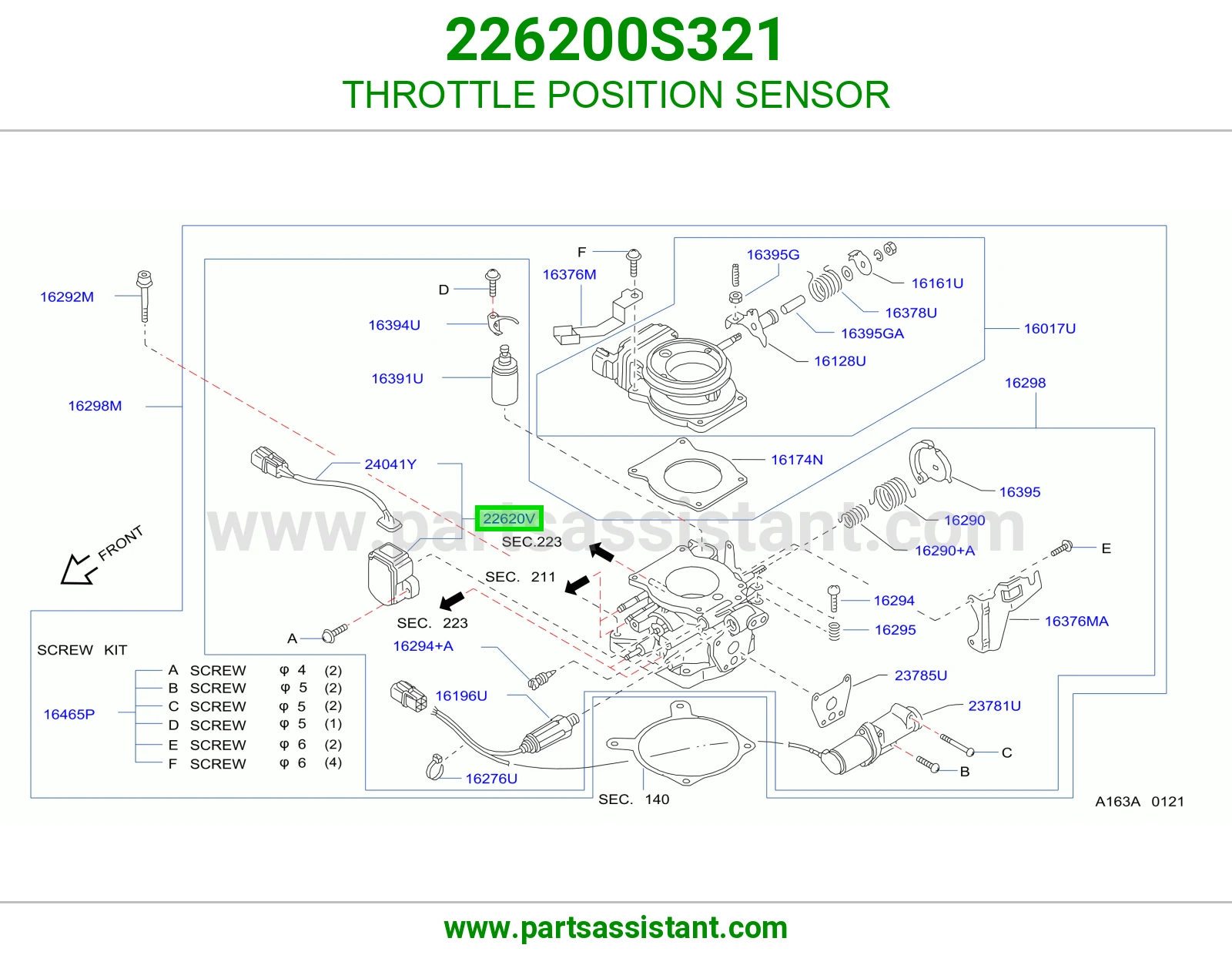 حساس دعسه بنزين 226200S321