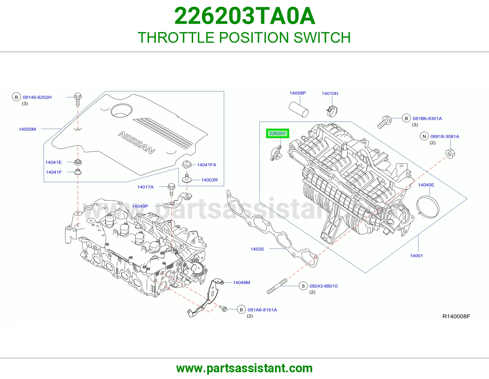 حساس دعسه بنزين 226203TA0A