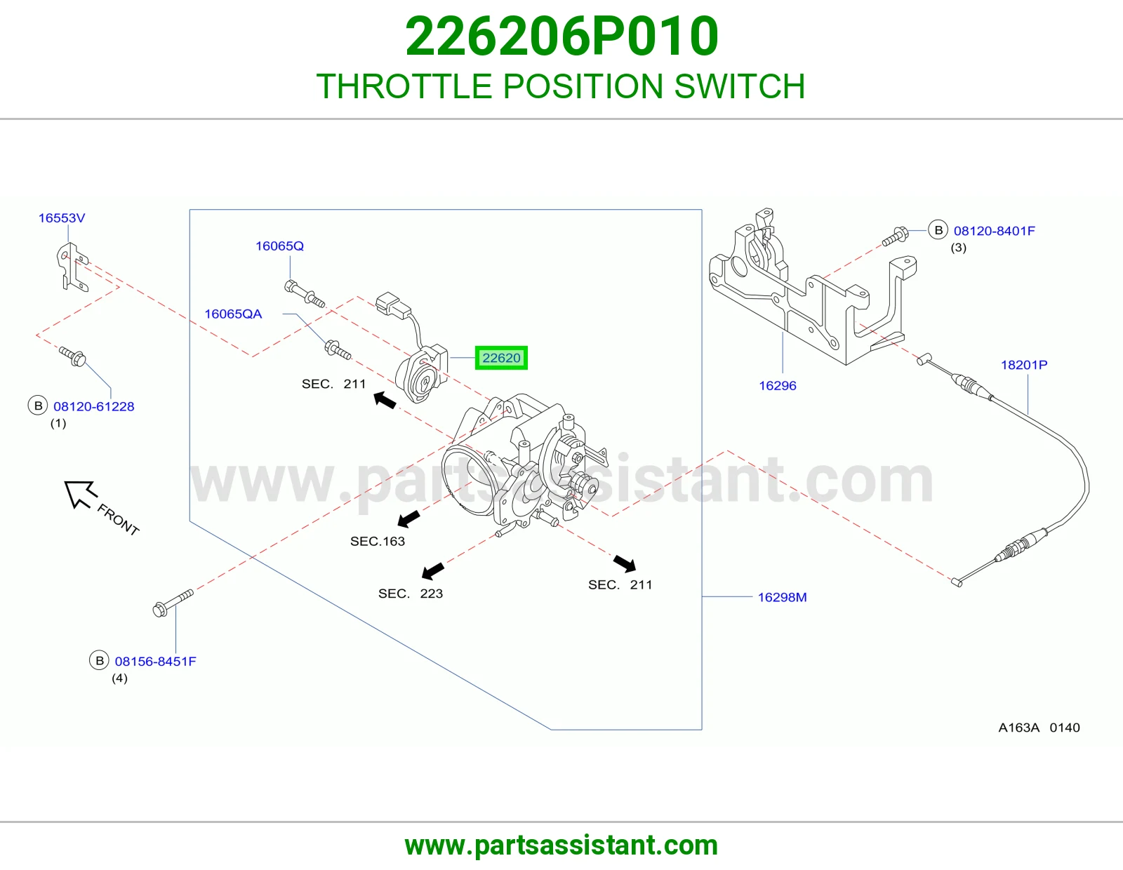 حساس دعسه بنزين 226206P010