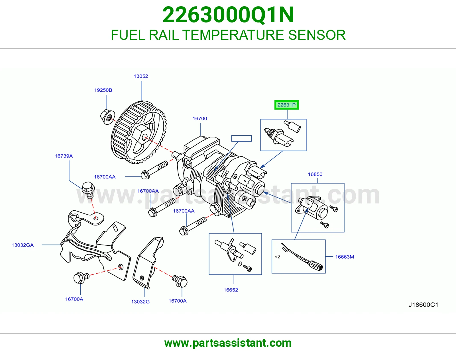 حساس حرارة مسطرة البخاخات 2263000Q1N