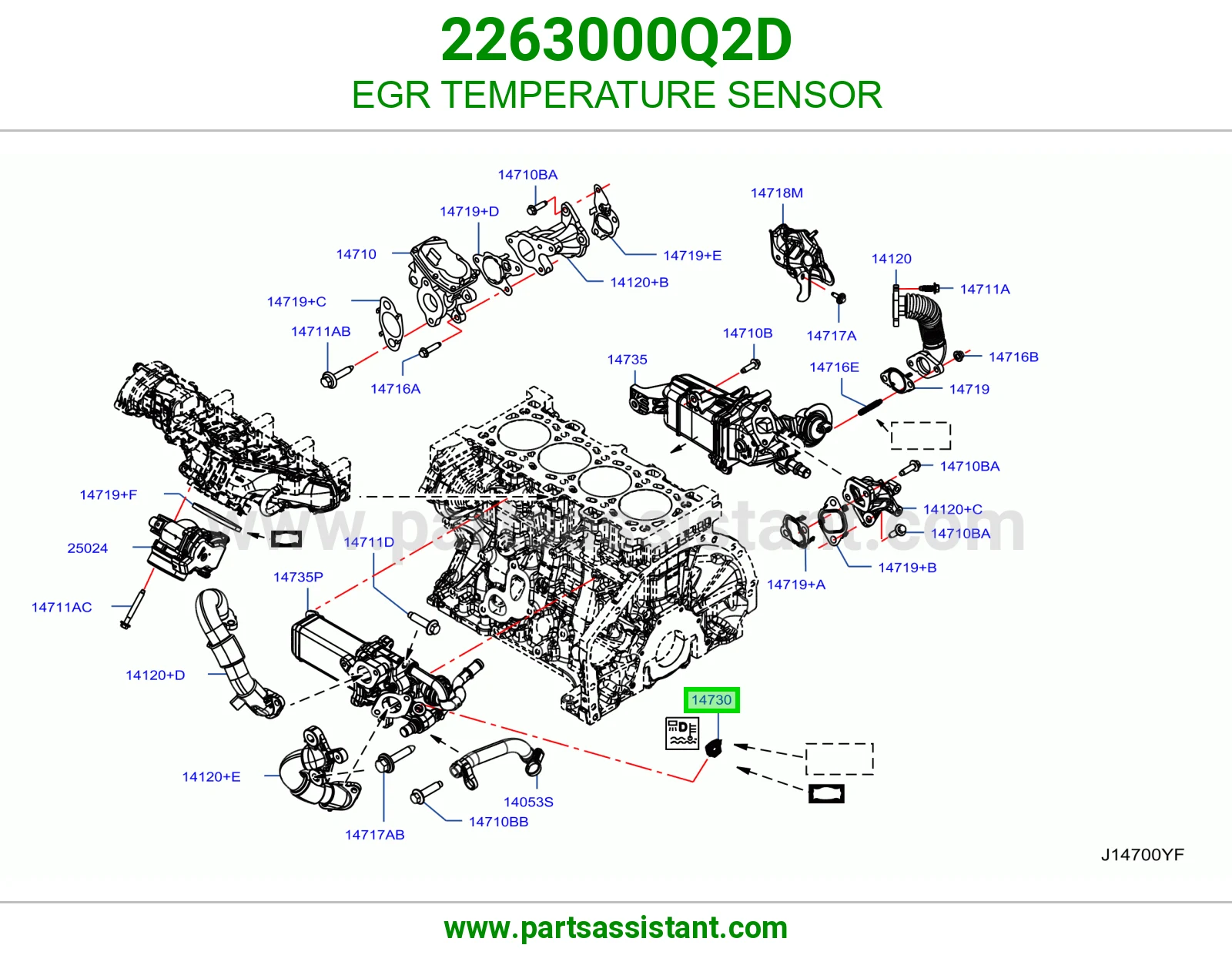 حساس حرارة مكينة 2263000Q2D