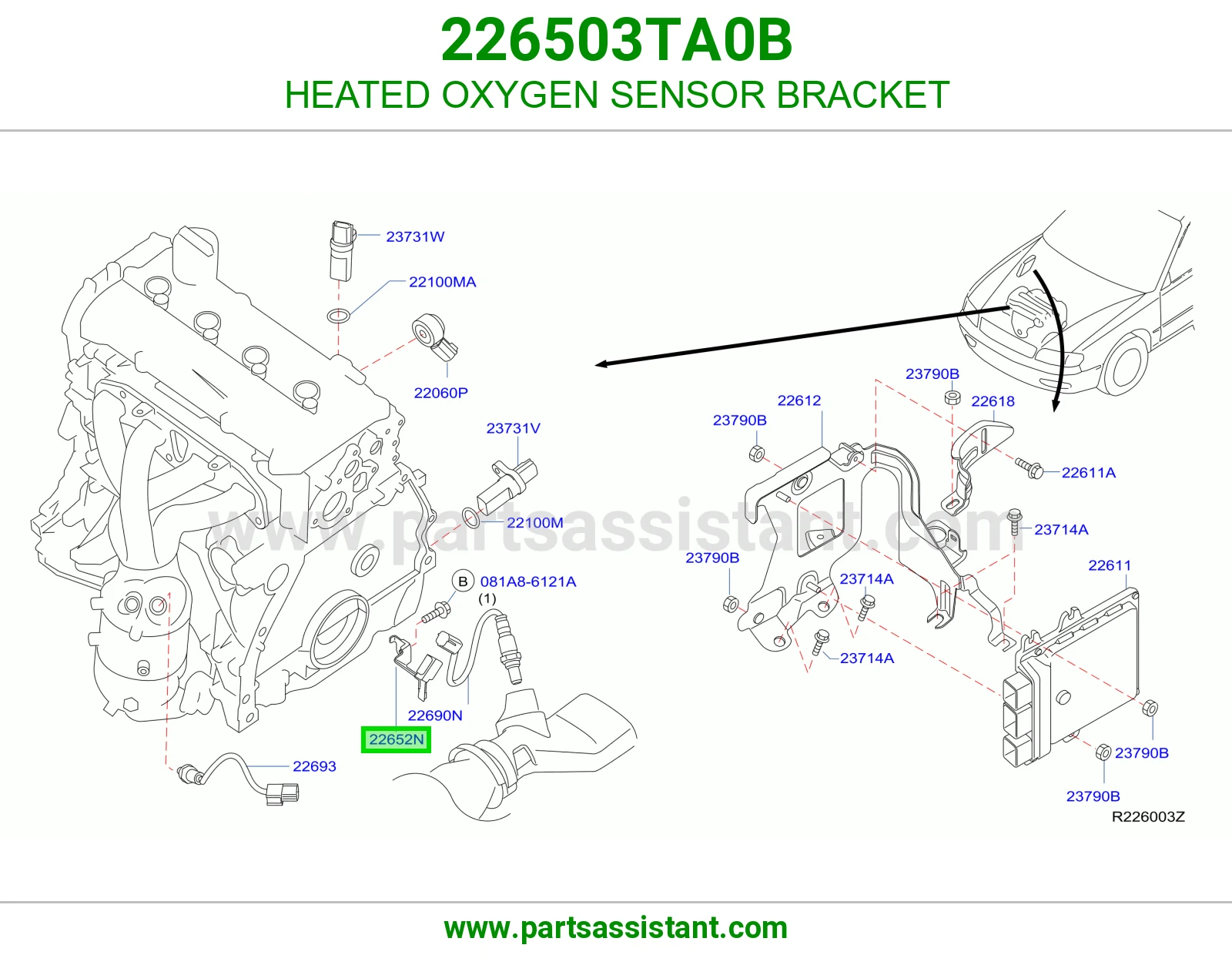قاعدة حساس أكسجين O2 226503TA0B