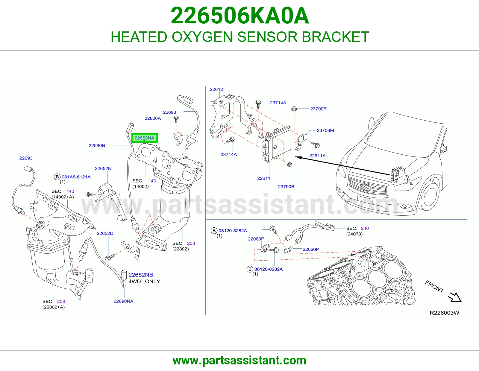 قاعدة حساس أكسجين O2 226506KA0A