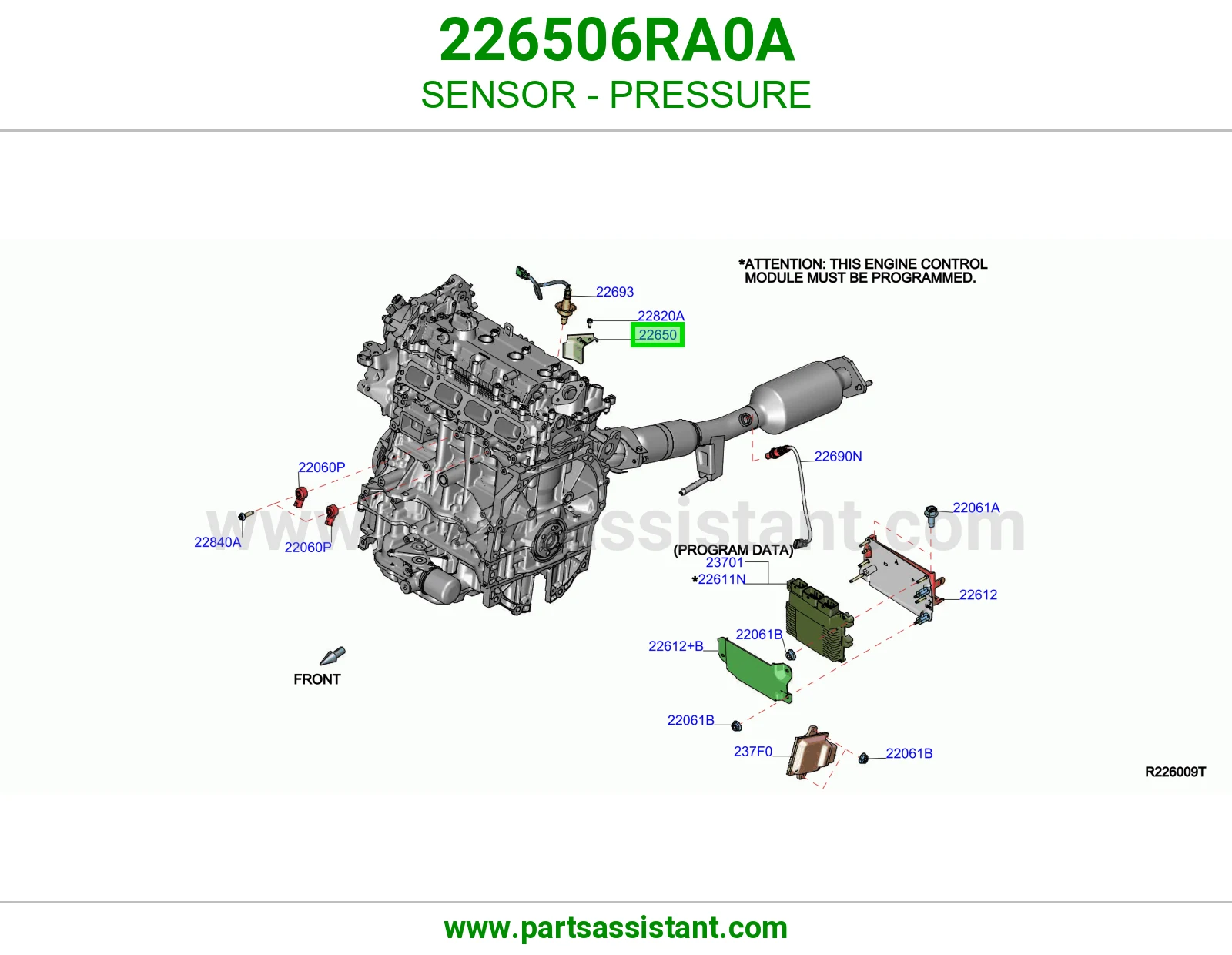 حساس ضغط طرمبه ديزل تيربو 226506RA0A