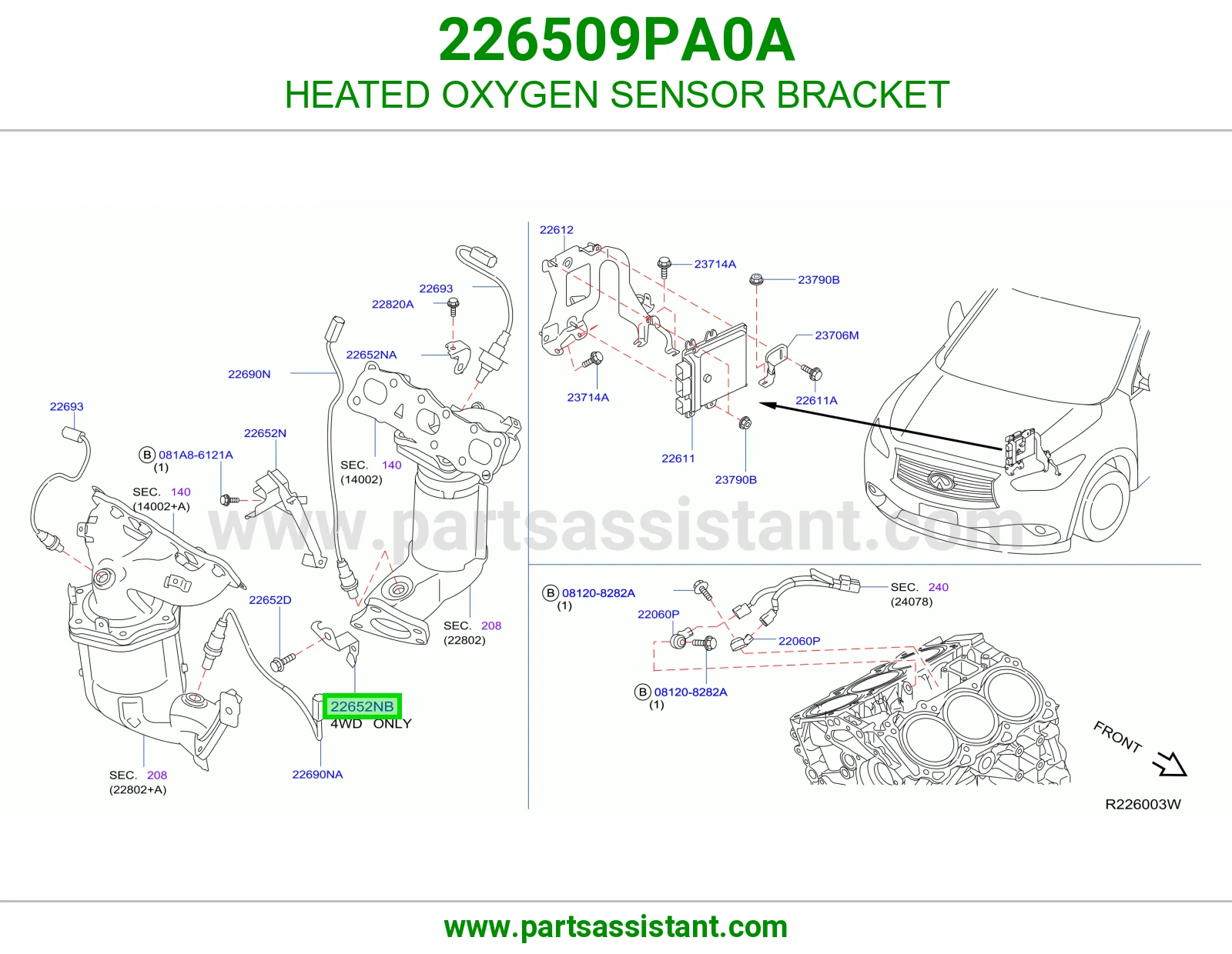 قاعدة حساس أكسجين O2 226509PA0A